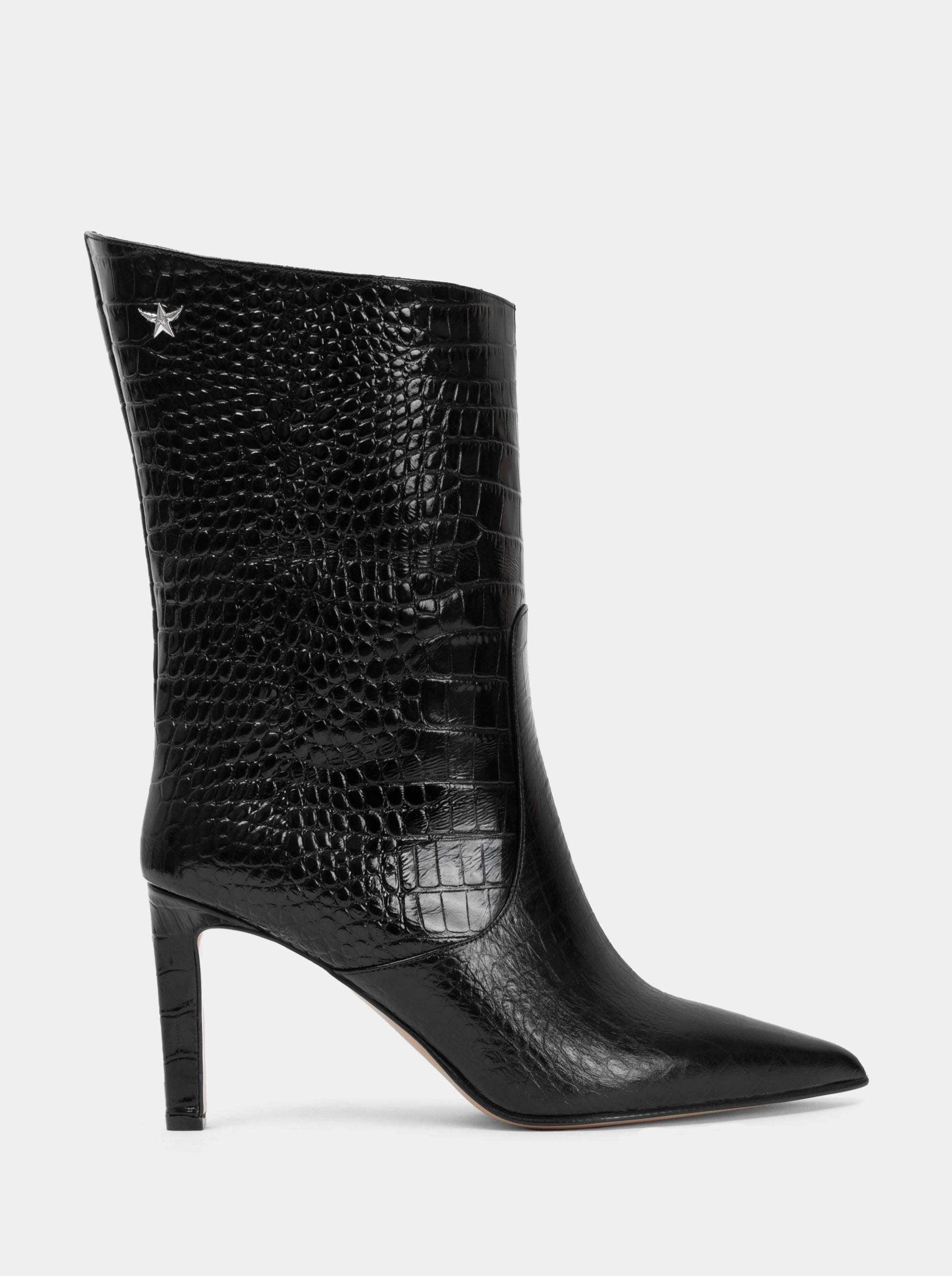 SANTA BLACK CROCO BOOTIES