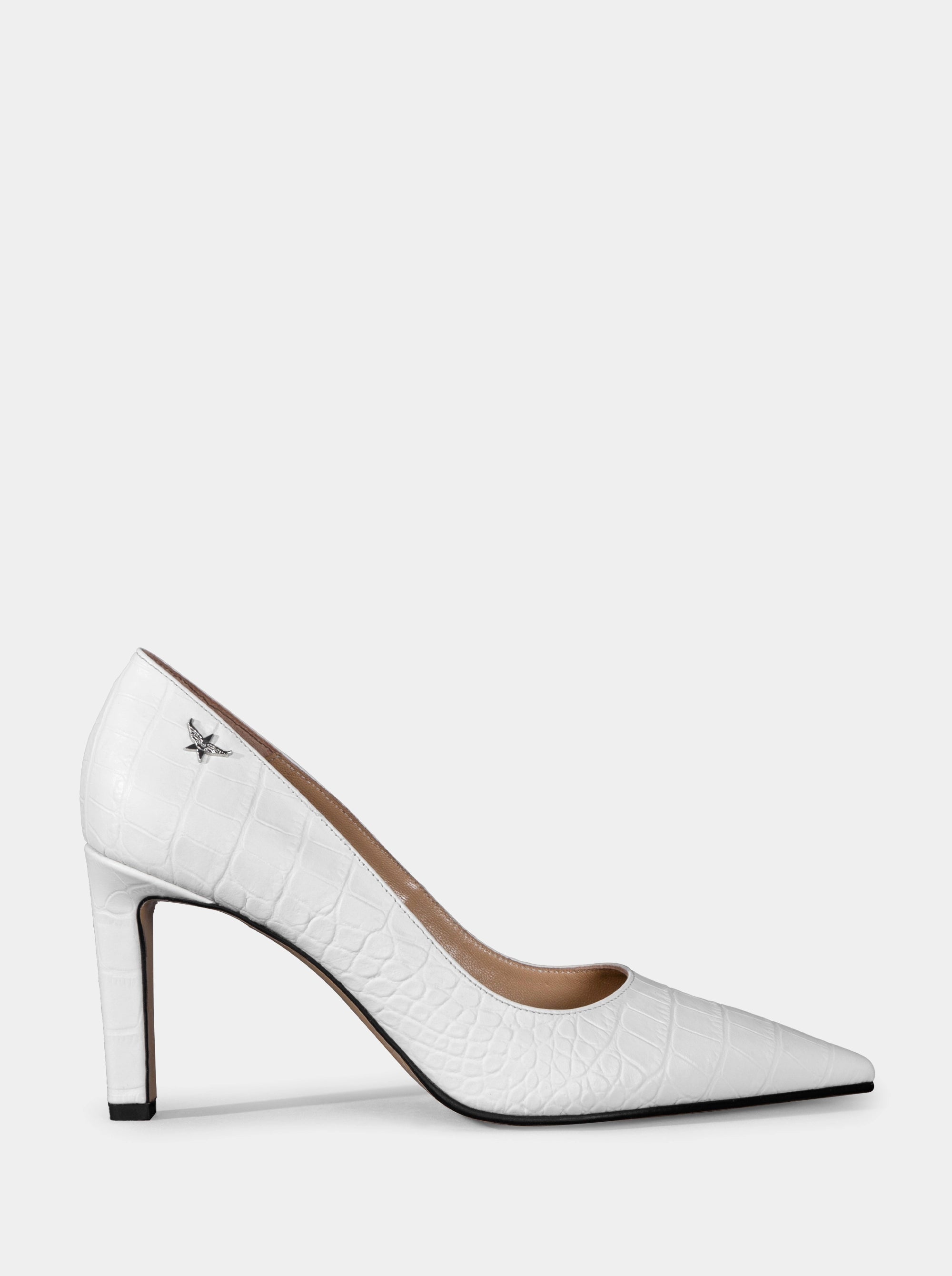 SANVIS WHITE CROCO PUMPS