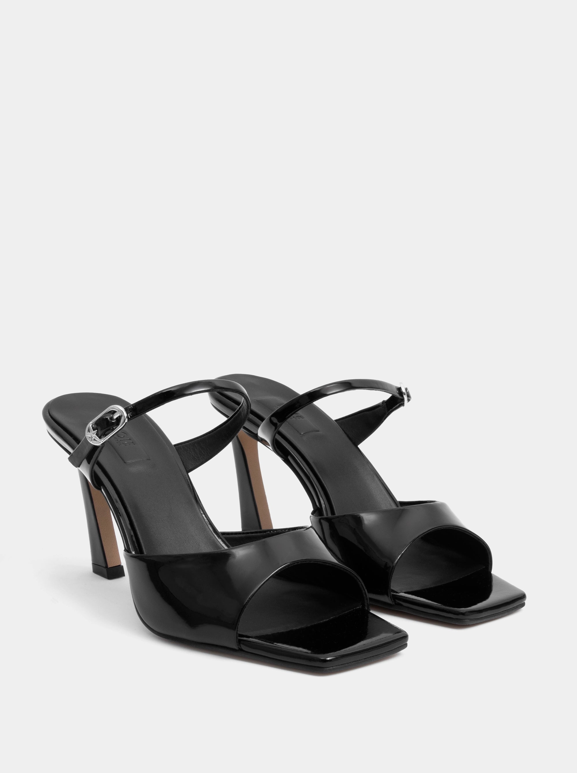 SERA BLACK PATENT SANDALS