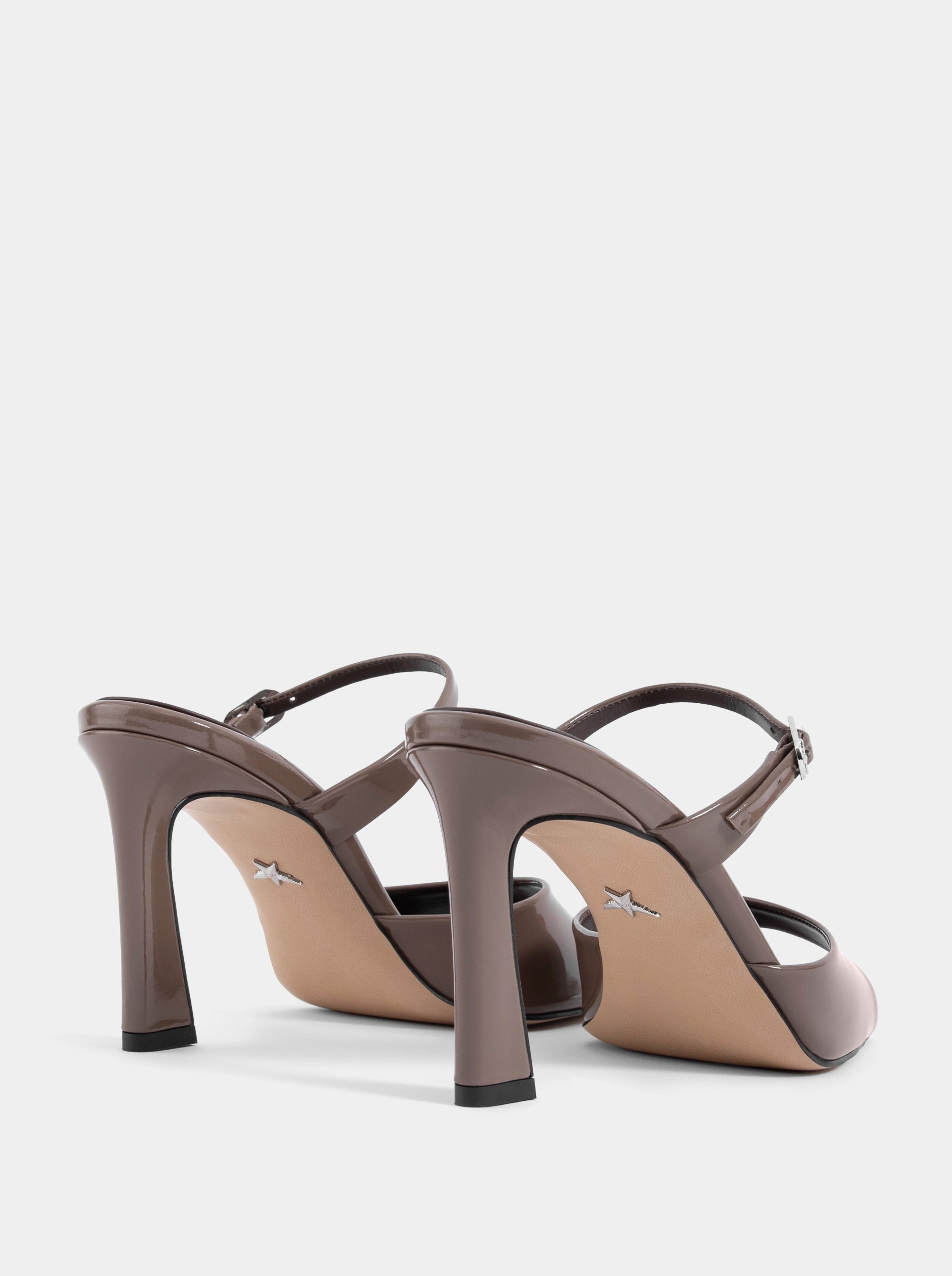 SERA DARK BROWN PATENT SANDALS