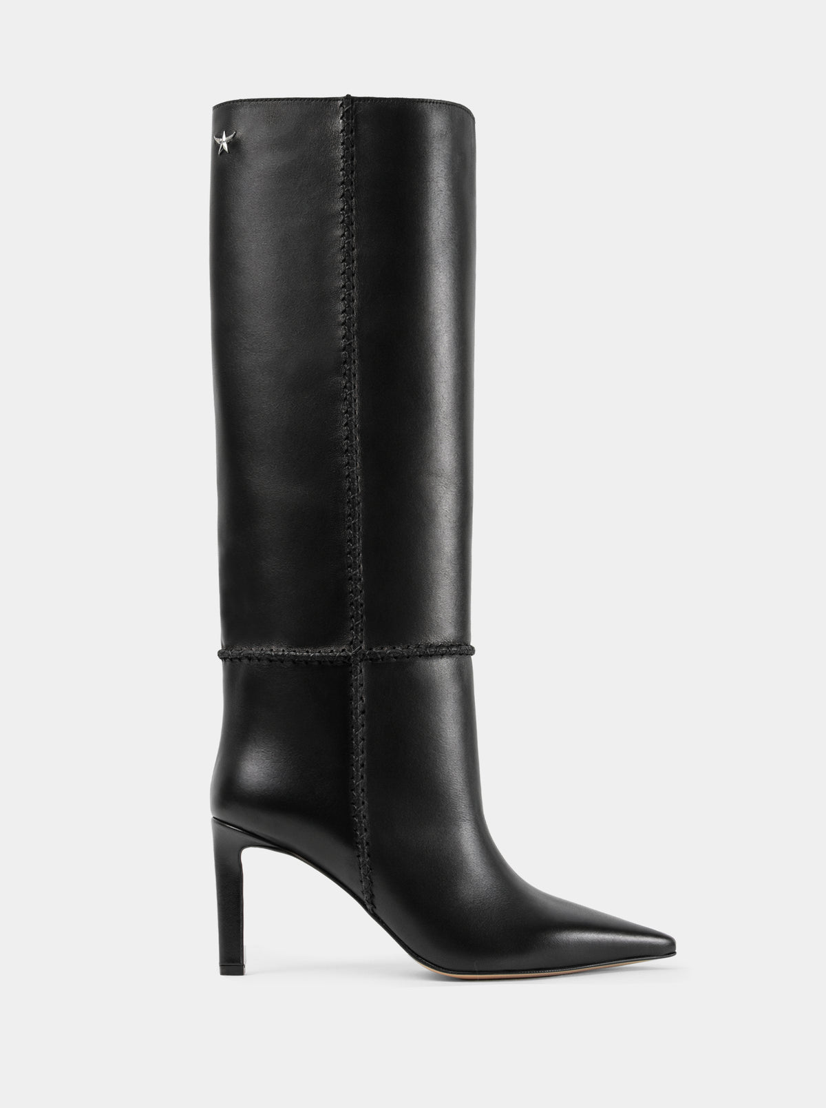 DELINA BLACK LEATHER BOOTS