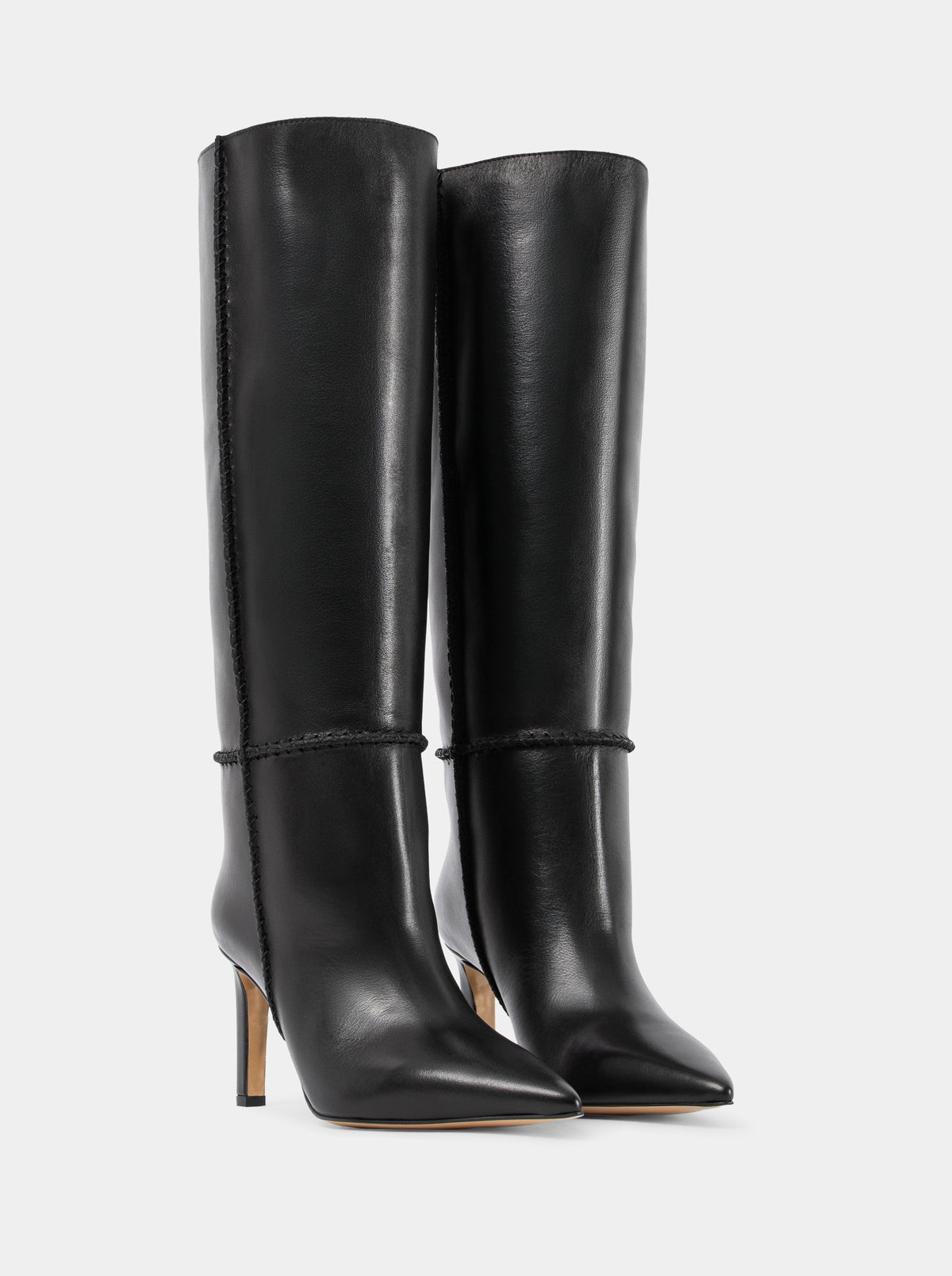 DELINA BLACK LEATHER BOOTS