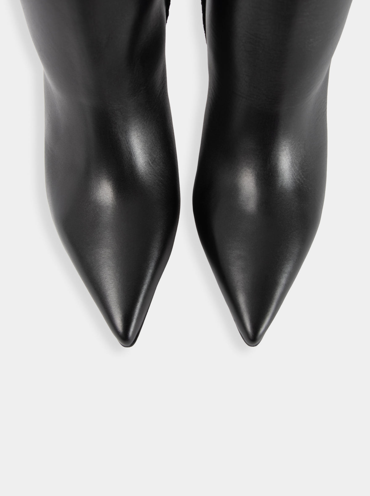 DELINA BLACK LEATHER BOOTS