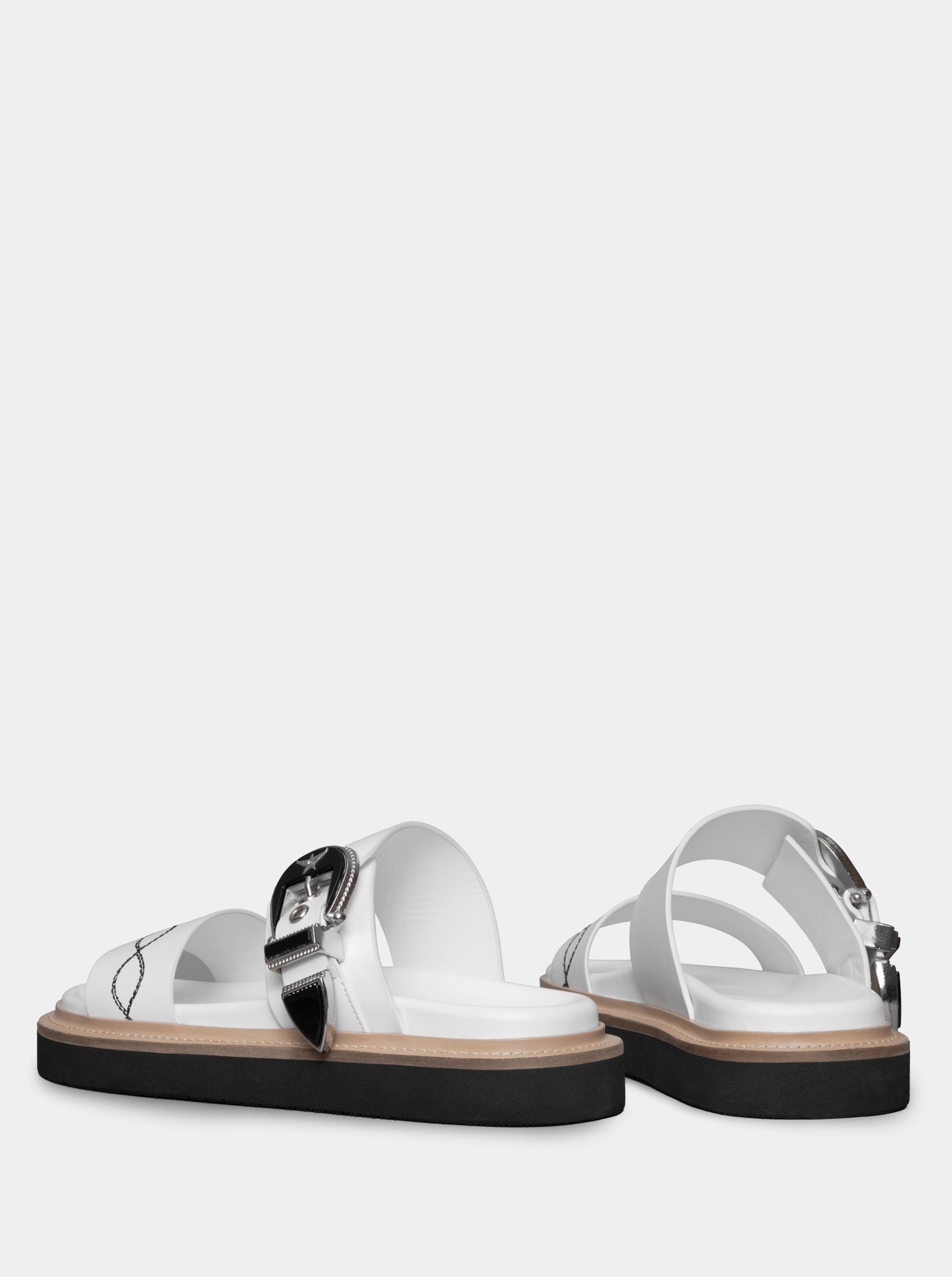 SIENNA WHITE LEATHER SLIPPERS