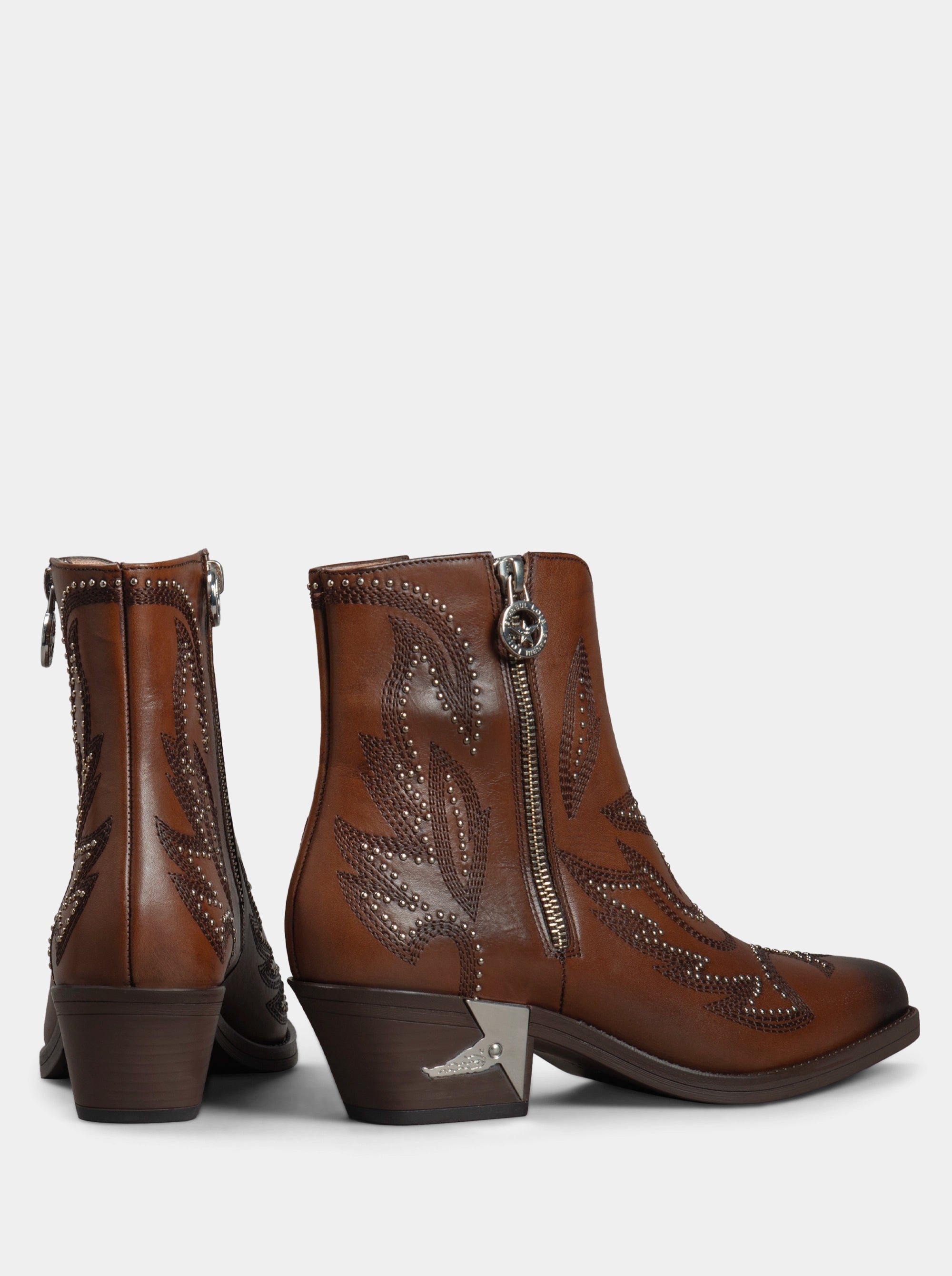 SILVA BROWN LEATHER BOOTIES