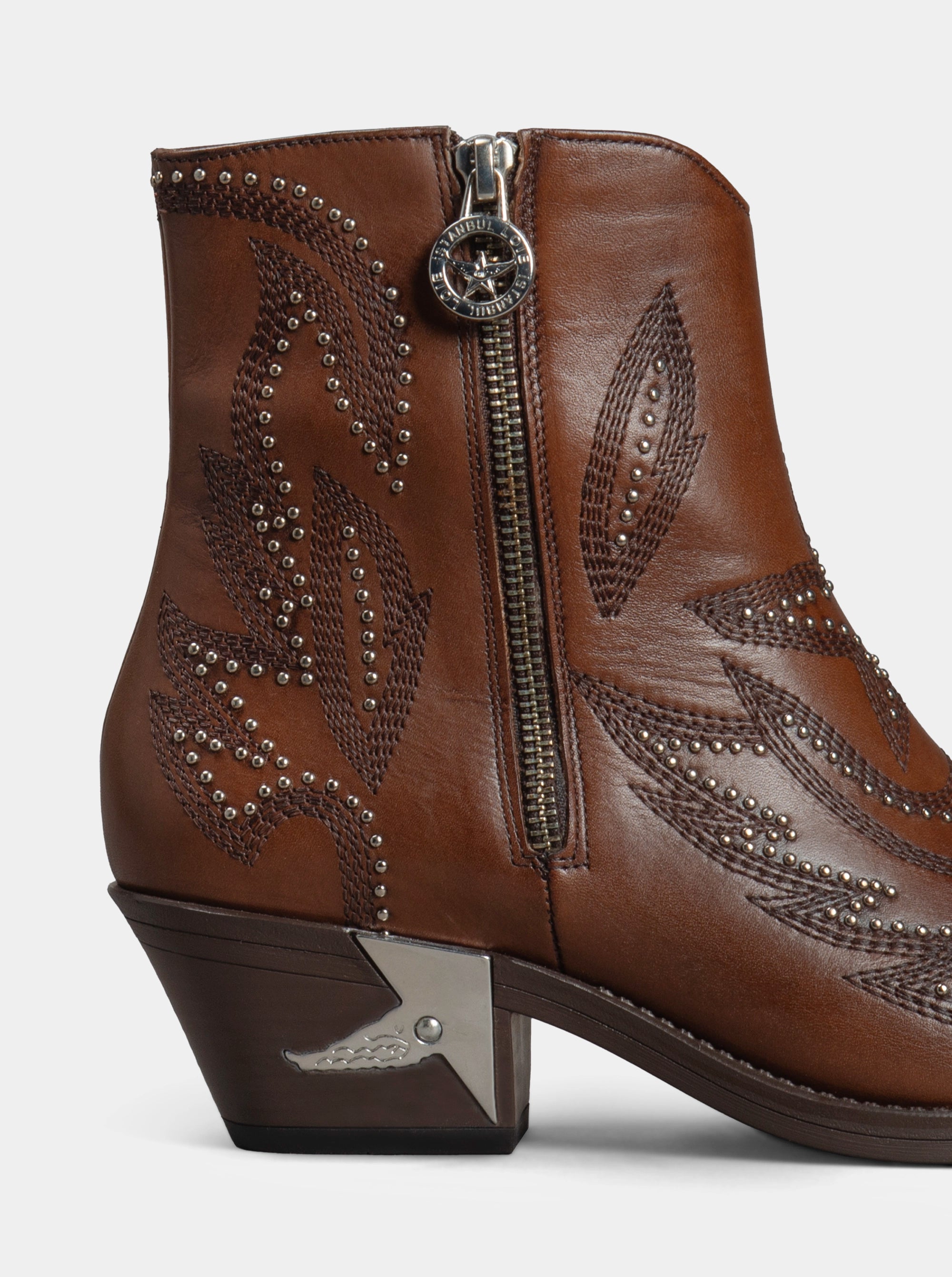 SILVA BROWN LEATHER BOOTIES