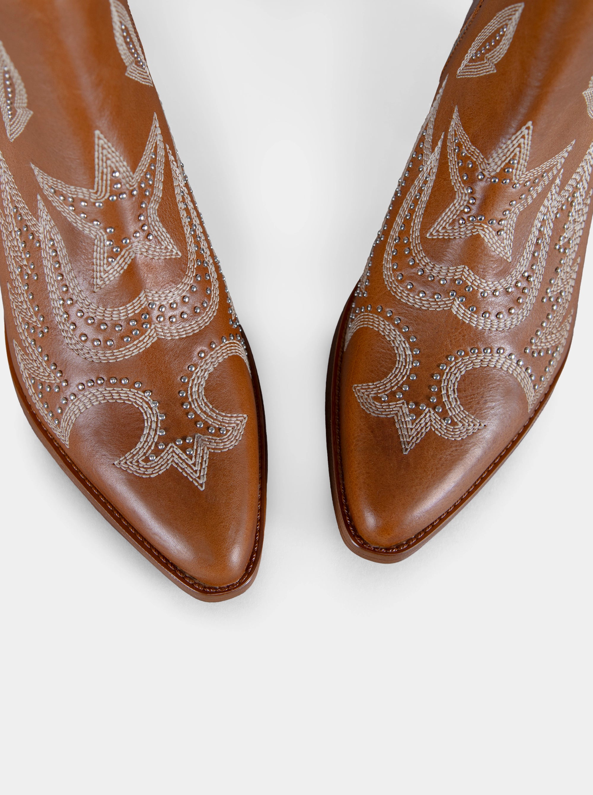 SILVA CARAMEL BROWN LEATHER BOOTIES