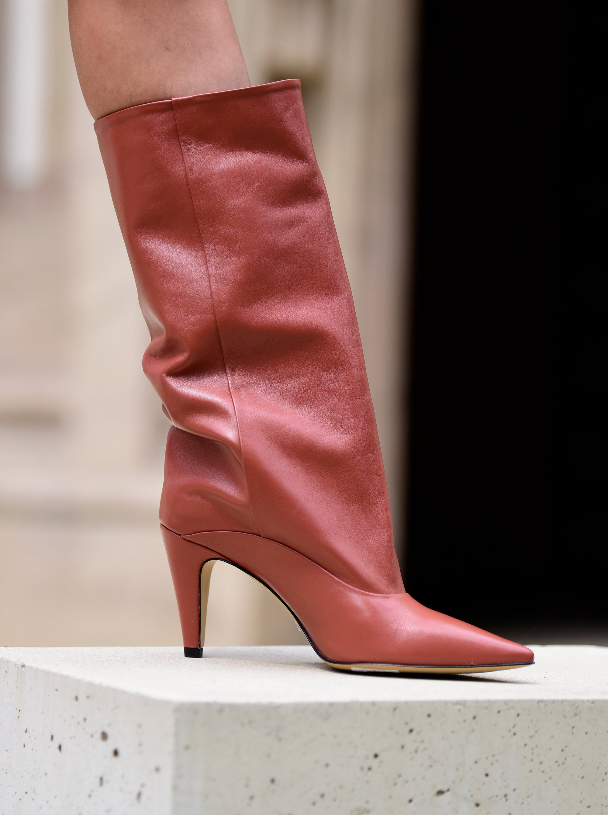 HAILEY TERRA COTTA LEATHER BOOTS
