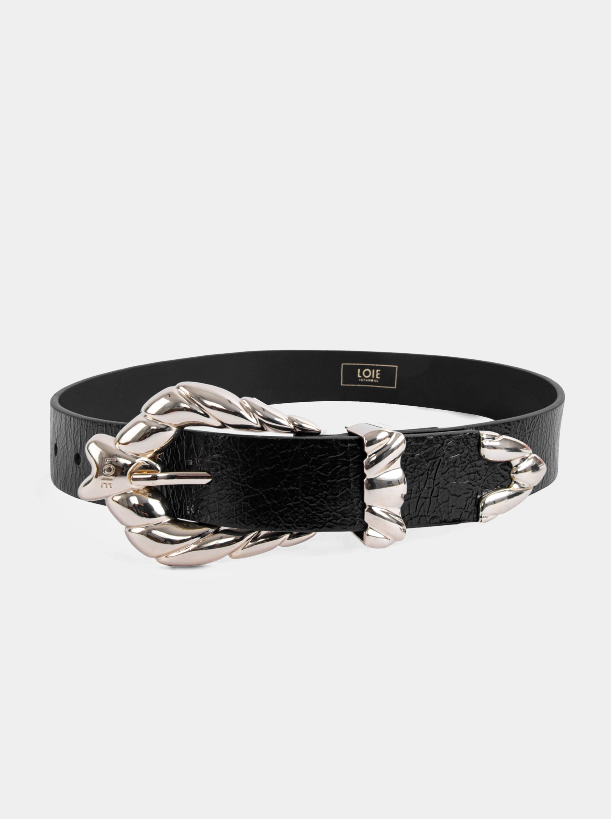 SOFIE BLACK NAPLAK PATENT BELT