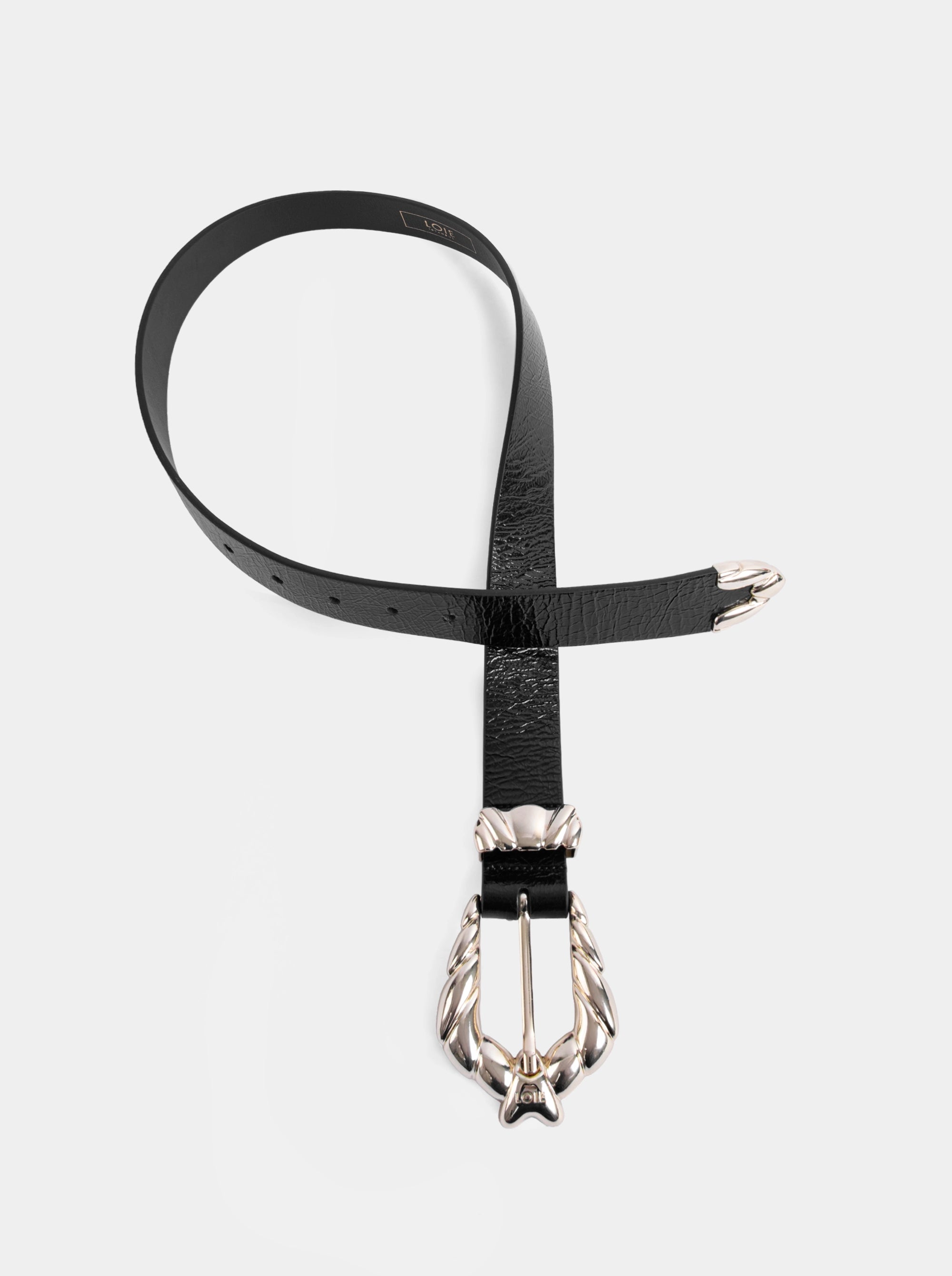 SOFIE BLACK NAPLAK PATENT BELT
