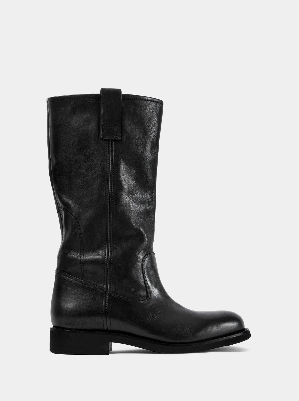 SOLO BLACK LEATHER BOOTIES
