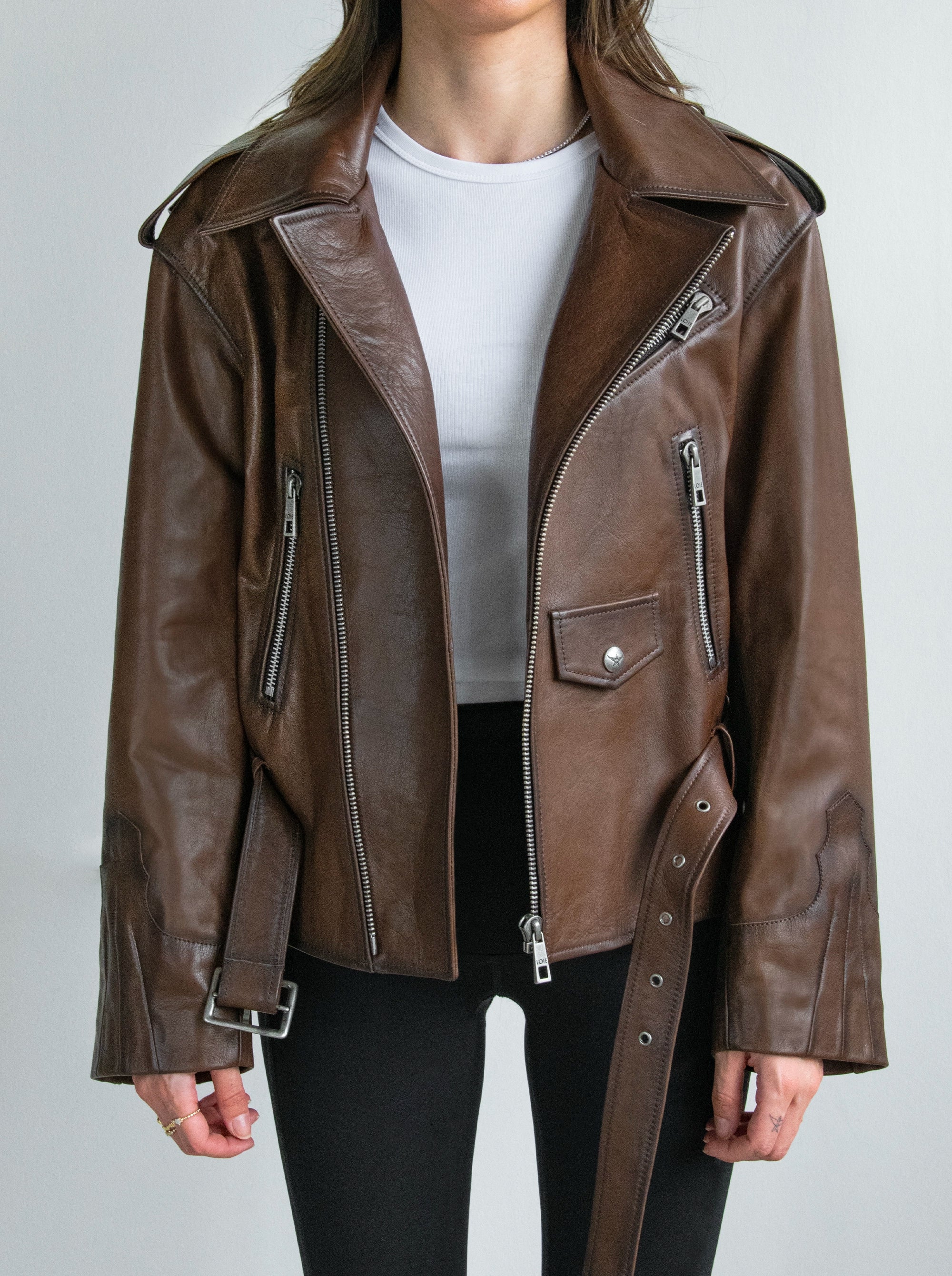 SPARK BROWN LEATHER JACKET