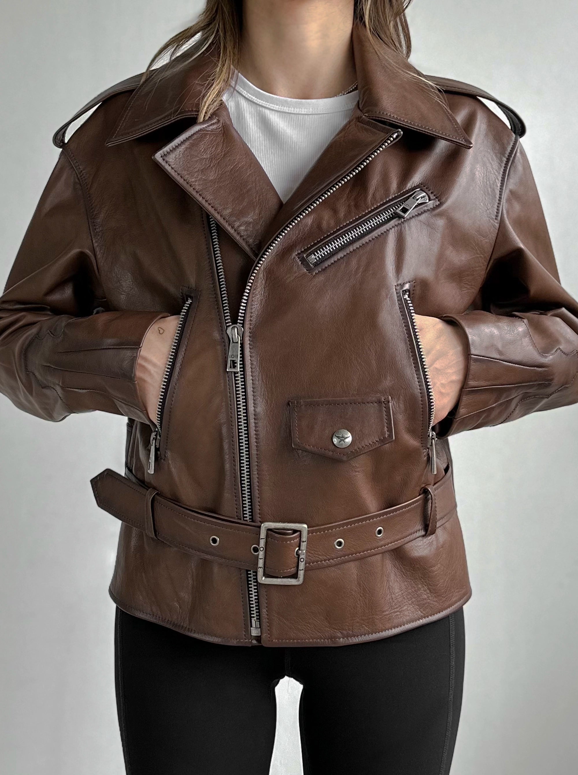 SPARK BROWN LEATHER JACKET