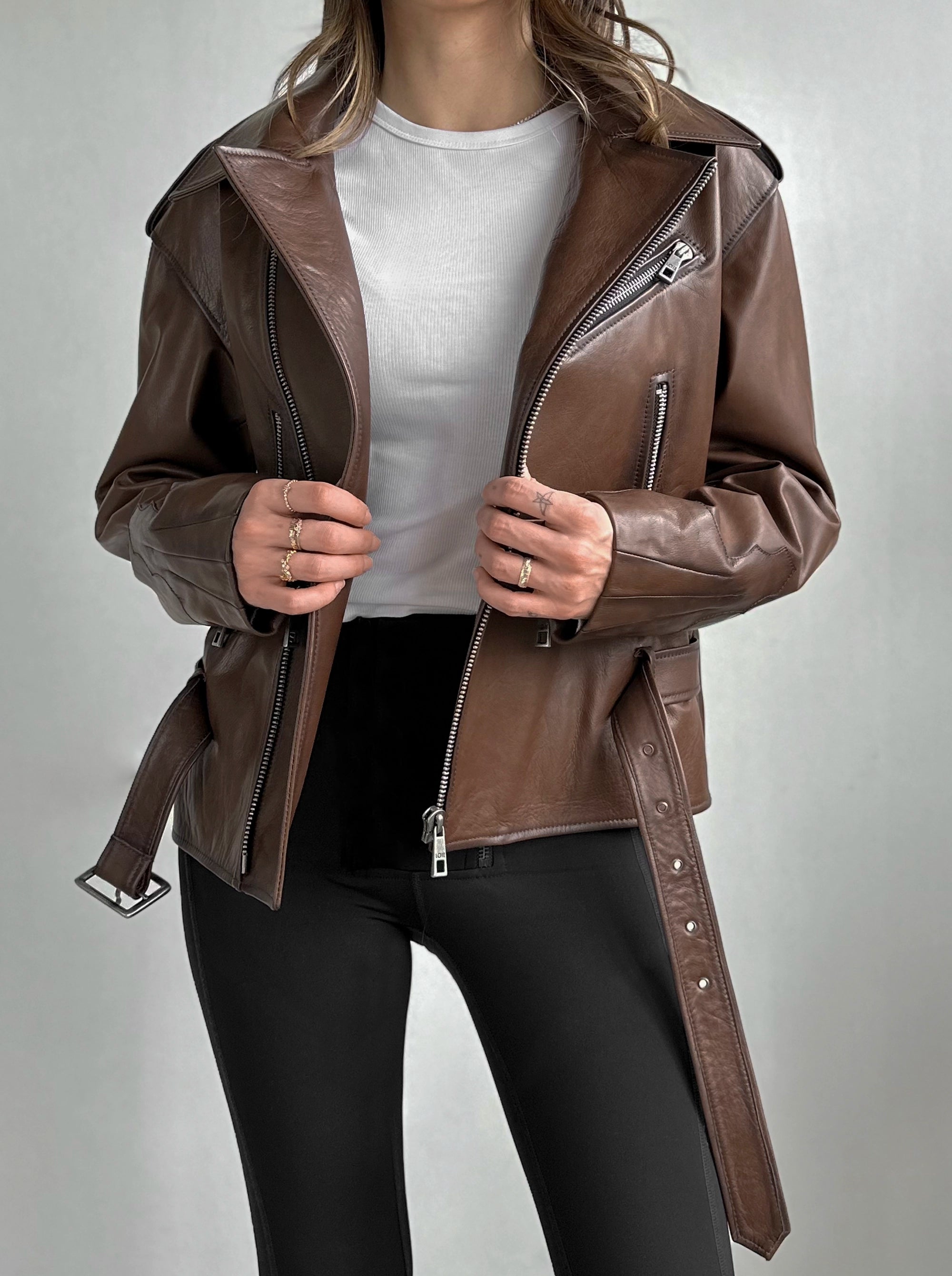 SPARK BROWN LEATHER JACKET