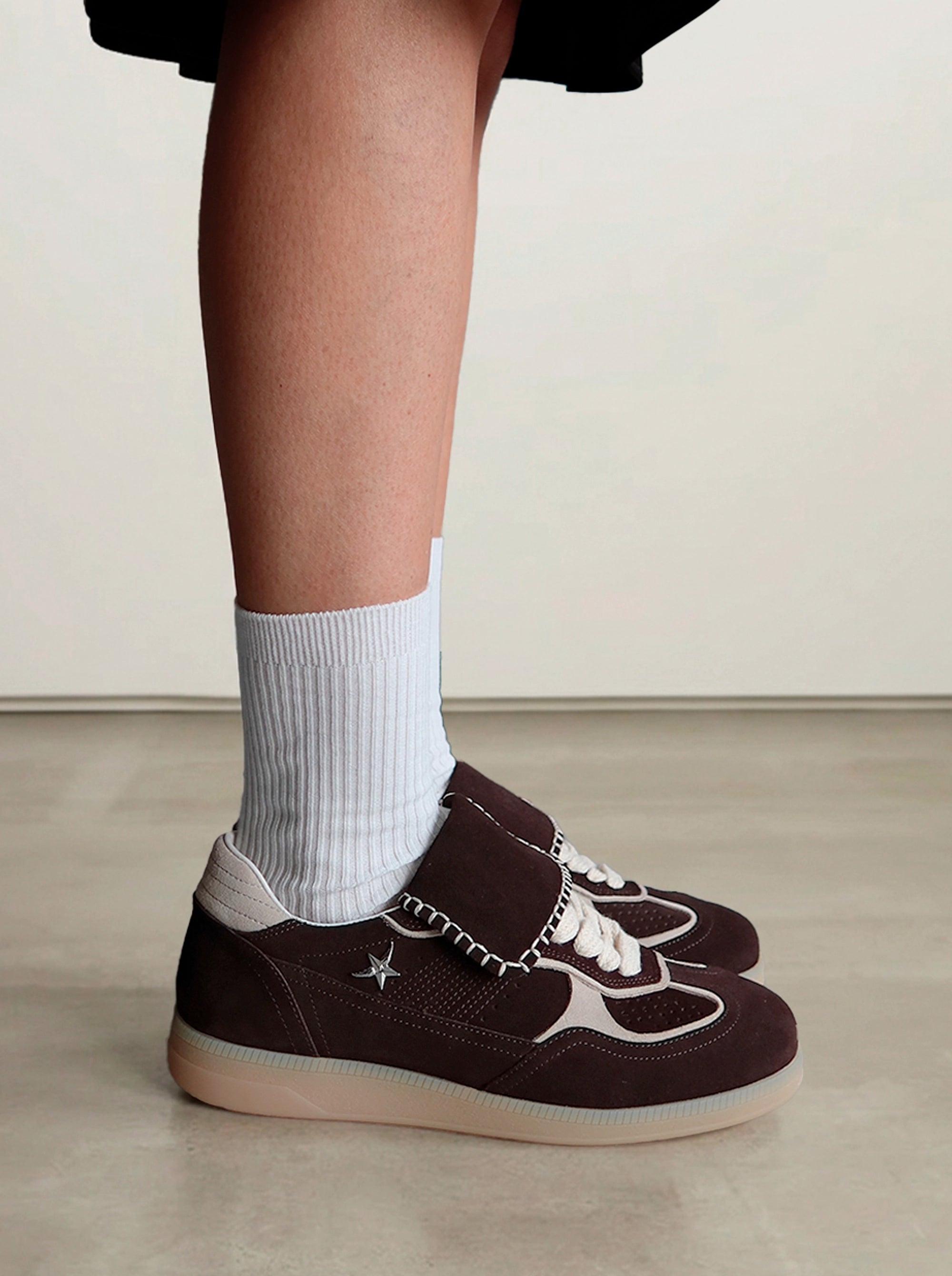 STELLA BROWN SUEDE SNEAKERS