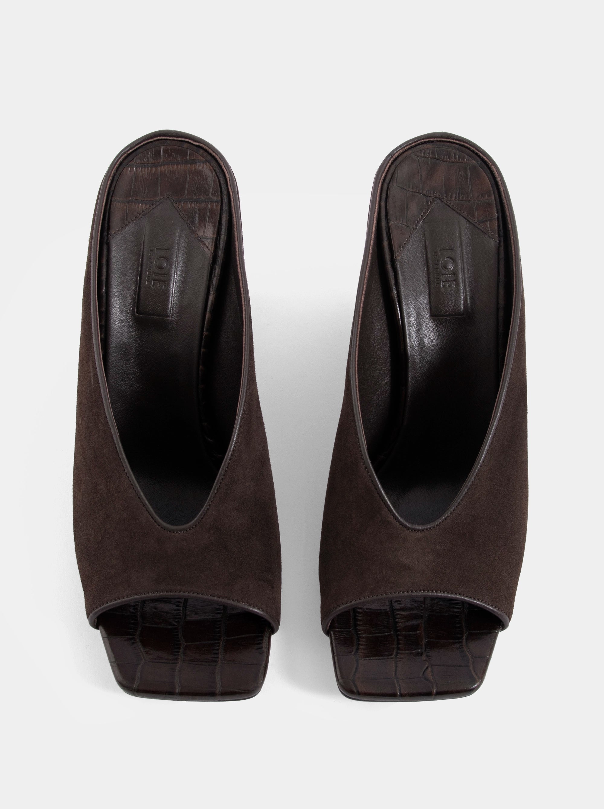 STRATEGY BROWN SUEDE SANDALS