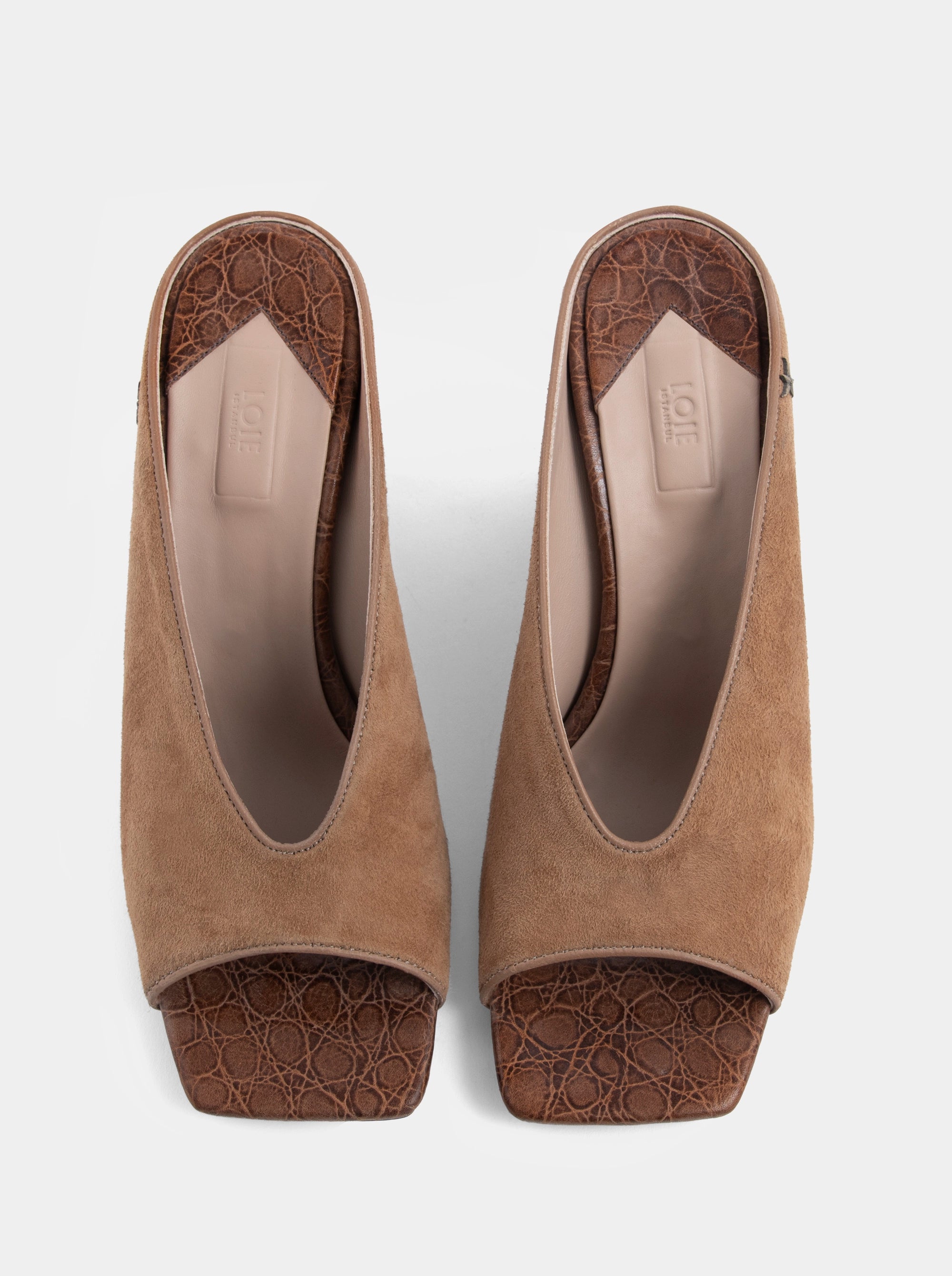 STRATEGY TABACCO SUEDE SANDALS