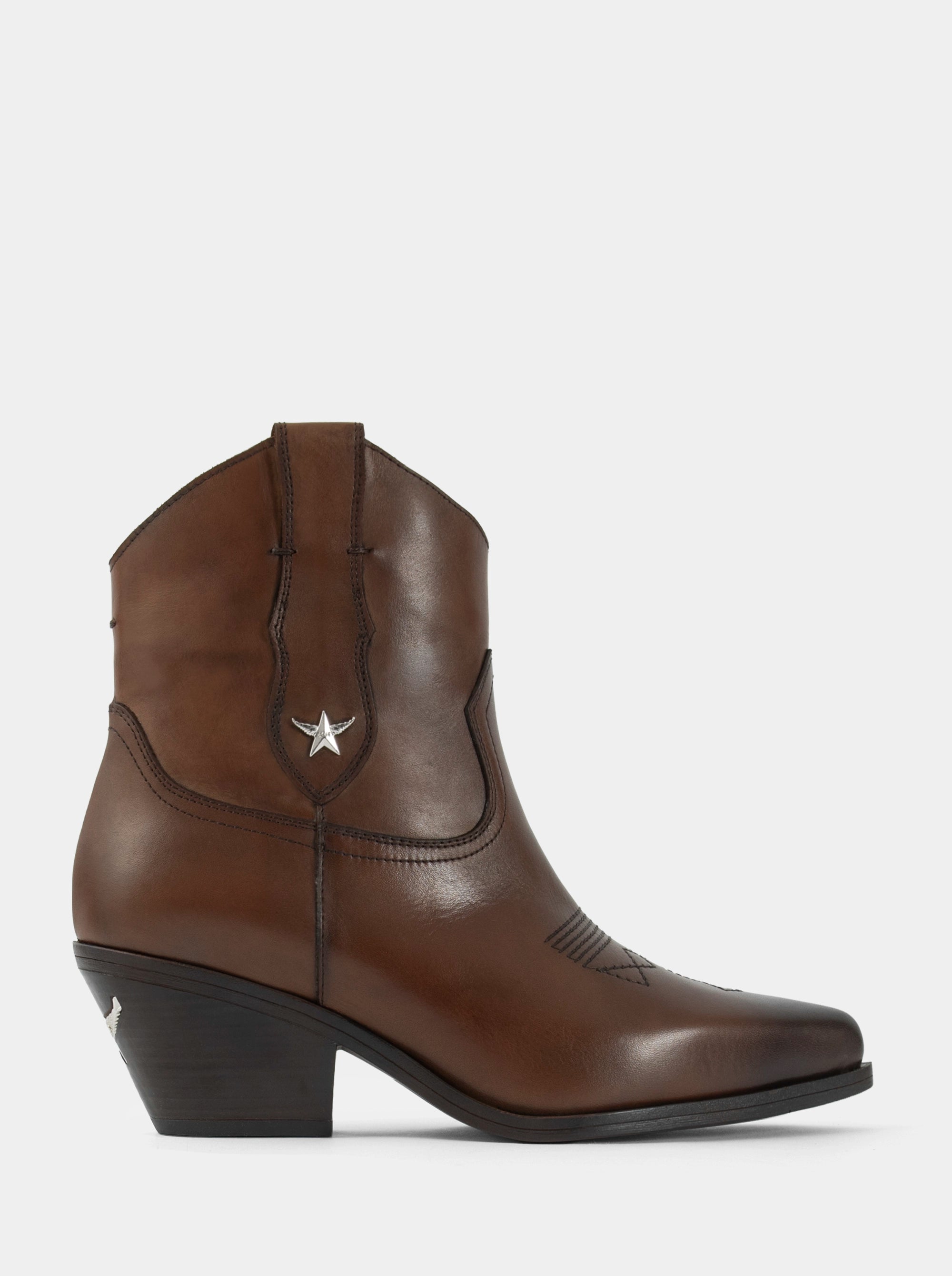 SUIT BROWN LEATHER BOOTIES