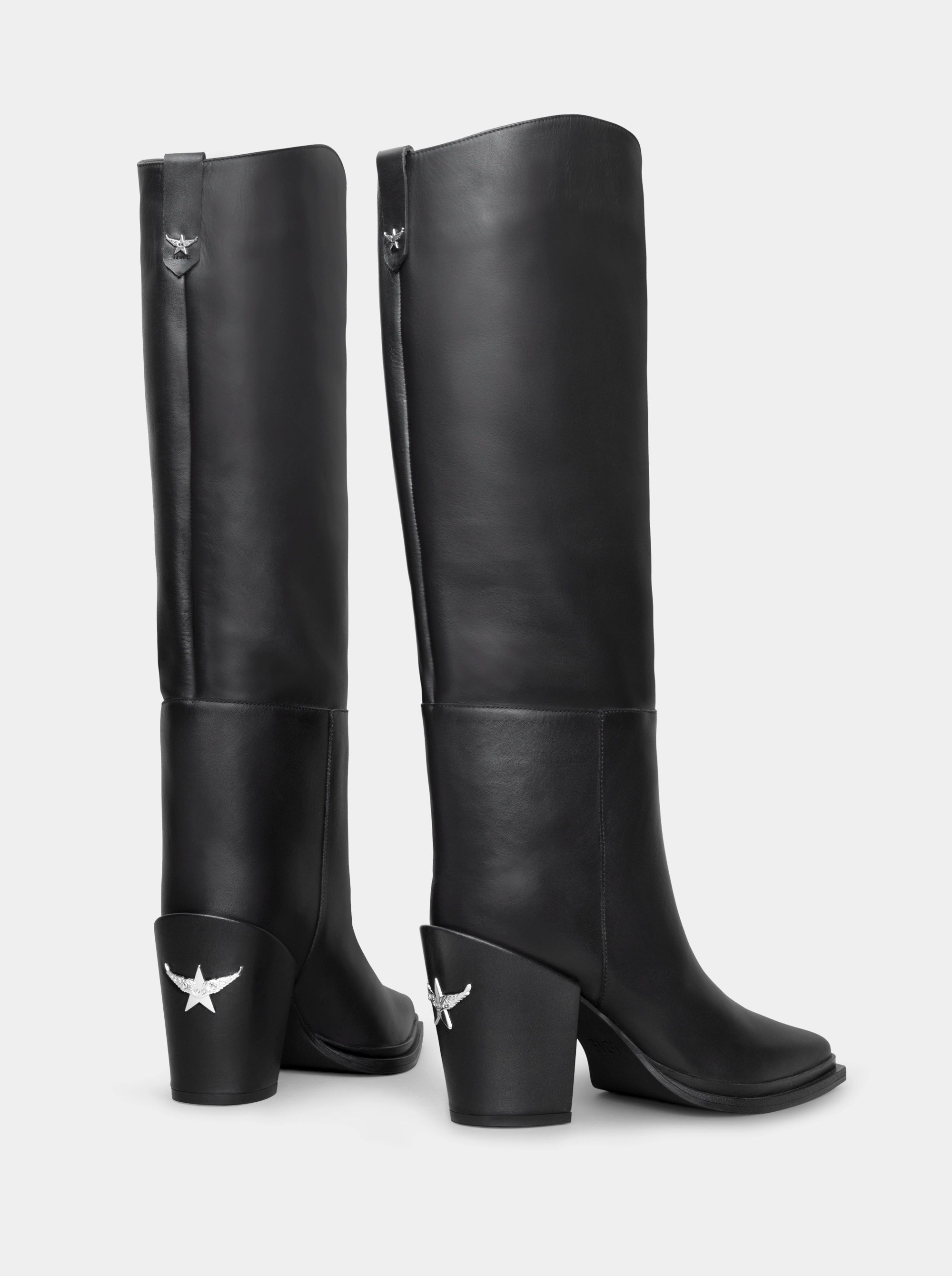 SM-46 SUSANE BLACK LEATHER BOOTS