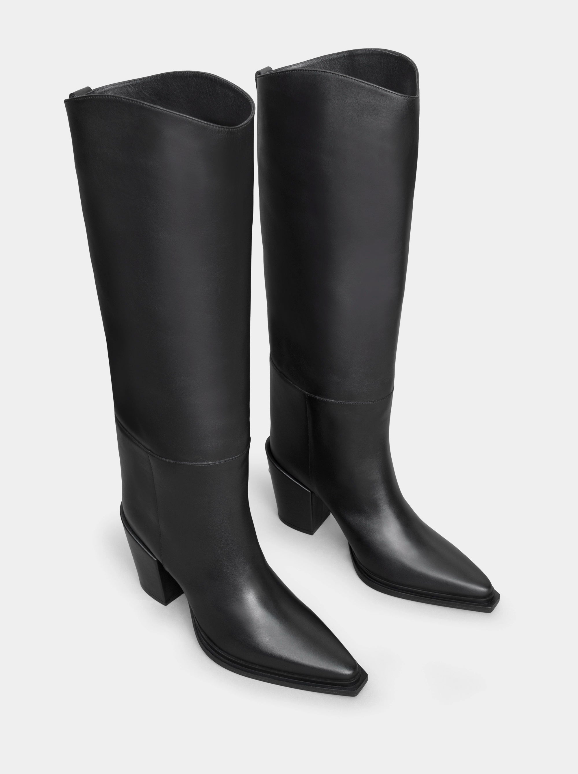 SUSANE BLACK LEATHER BOOTS