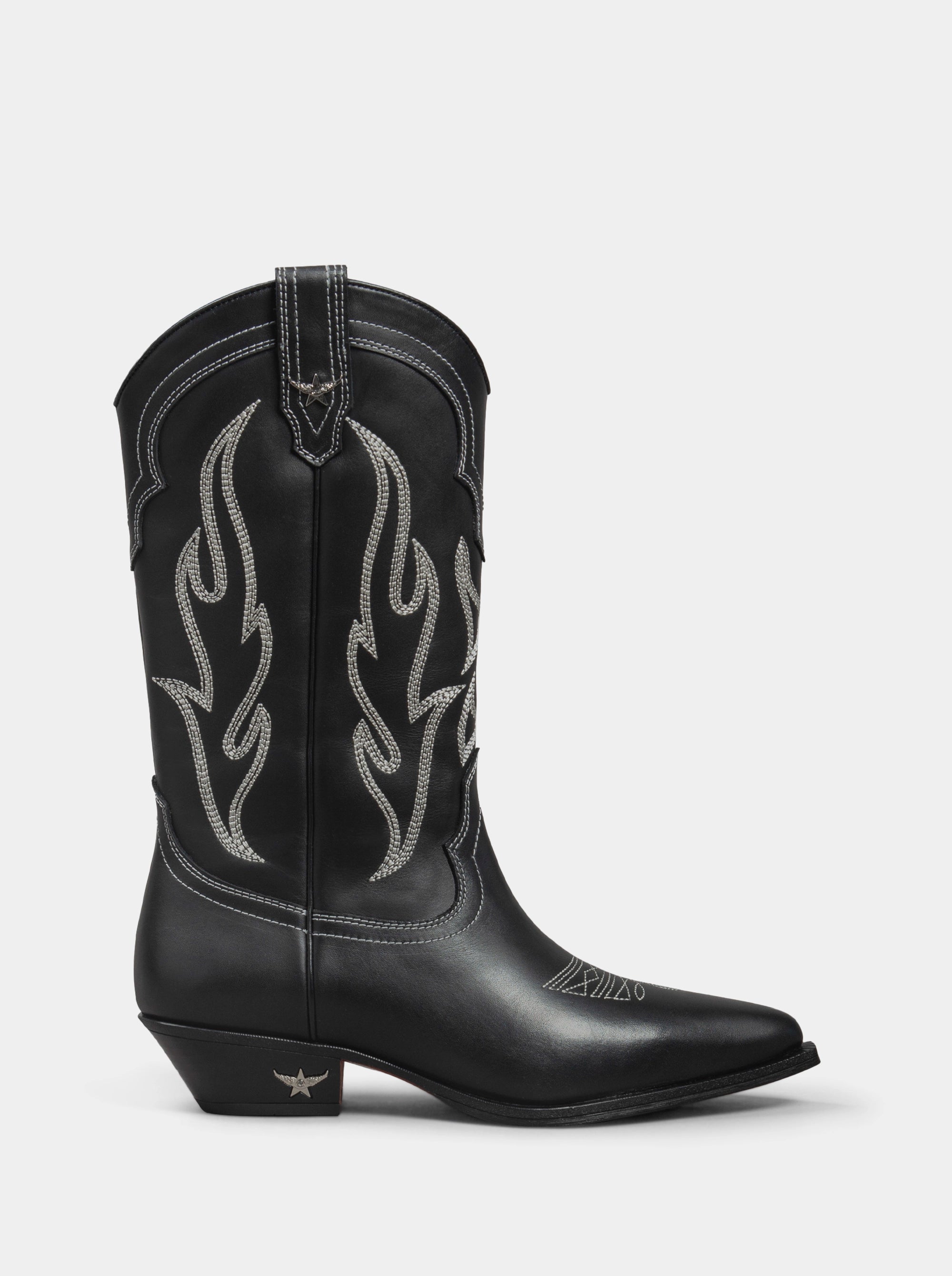 TEXAS BLACK LEATHER BOOTS