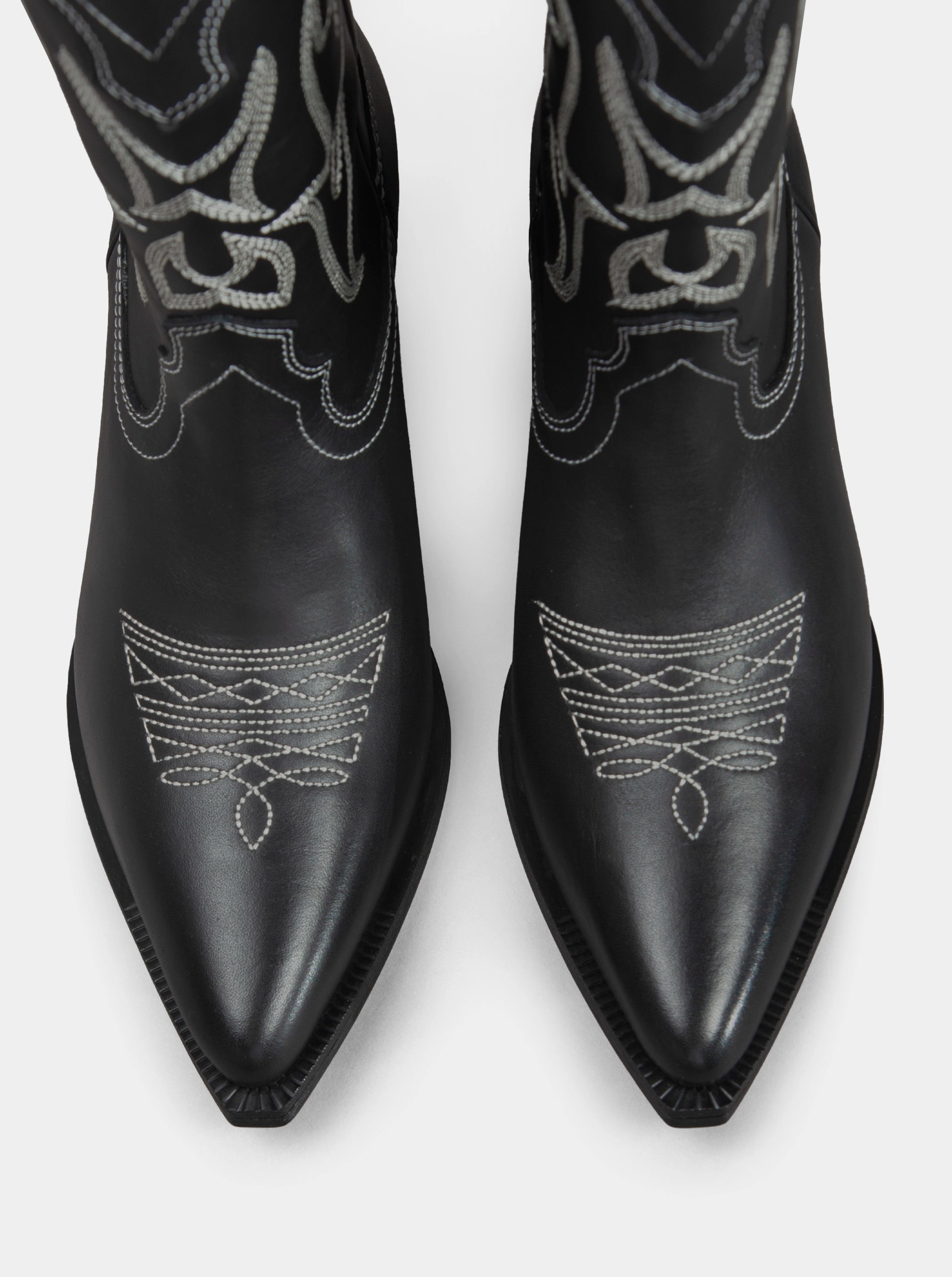 TEXAS BLACK LEATHER BOOTS