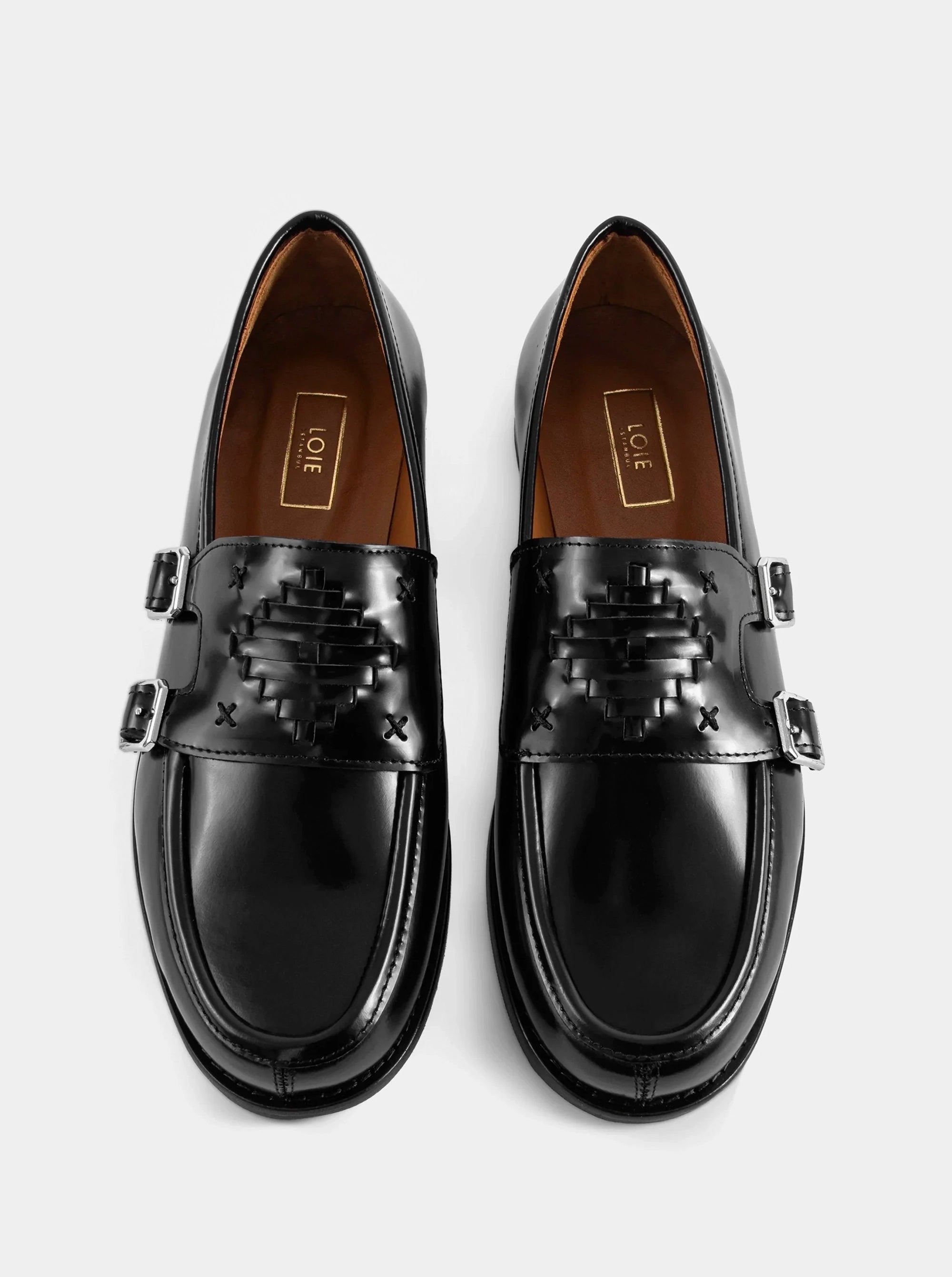 THE BARONESS BLACK BRUSHED SHOES