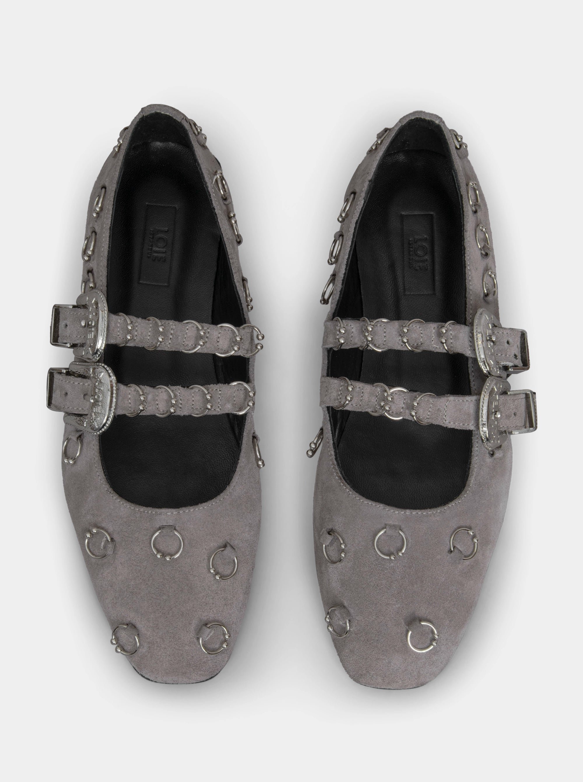 TOUCH GREY SUEDE BALLET FLATS