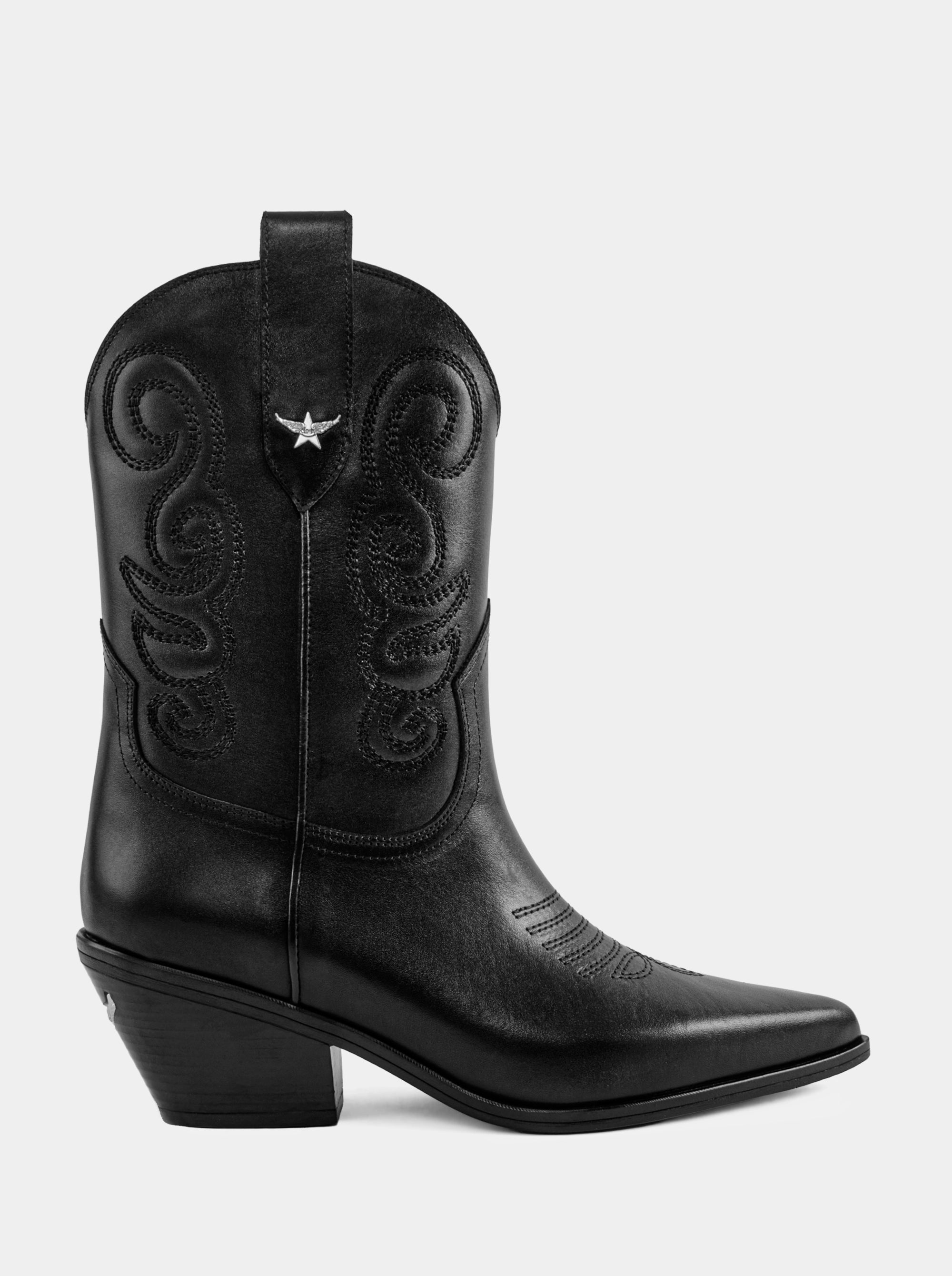 VANESSA BLACK LEATHER BOOTIES