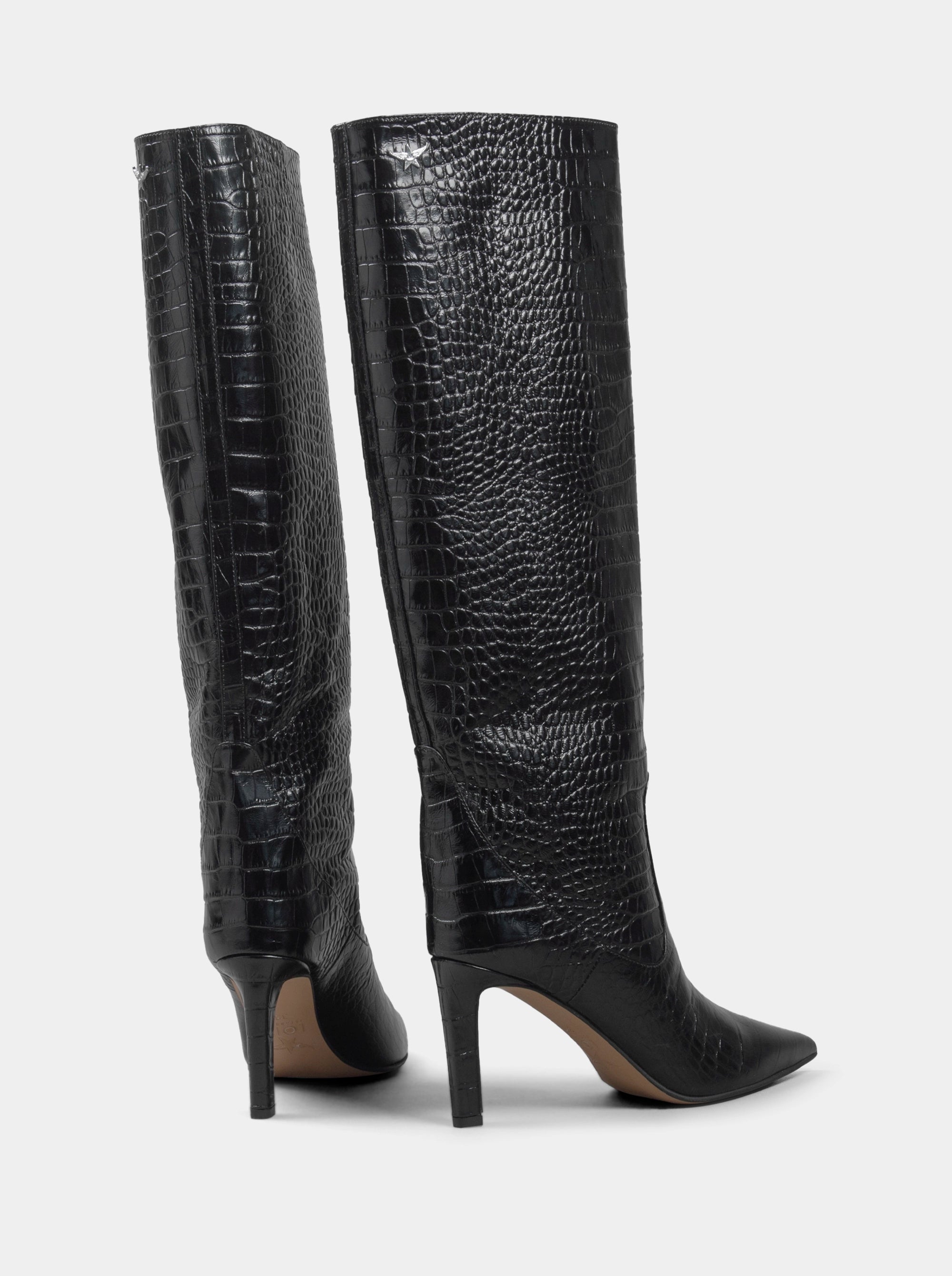 VISCA BLACK CROCO BOOTS