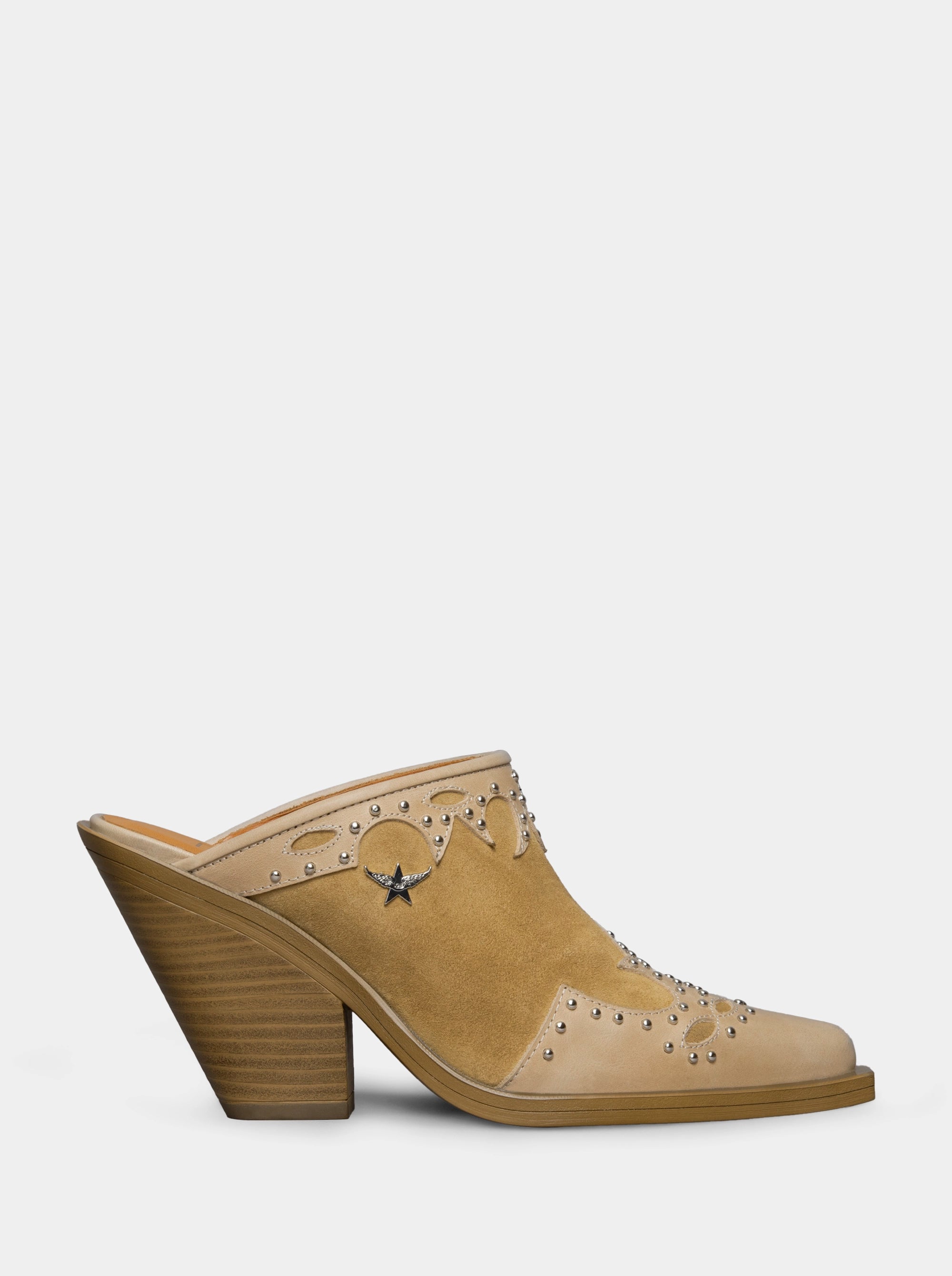 VIVA CAMEL SUEDE MULES SLIPPERS