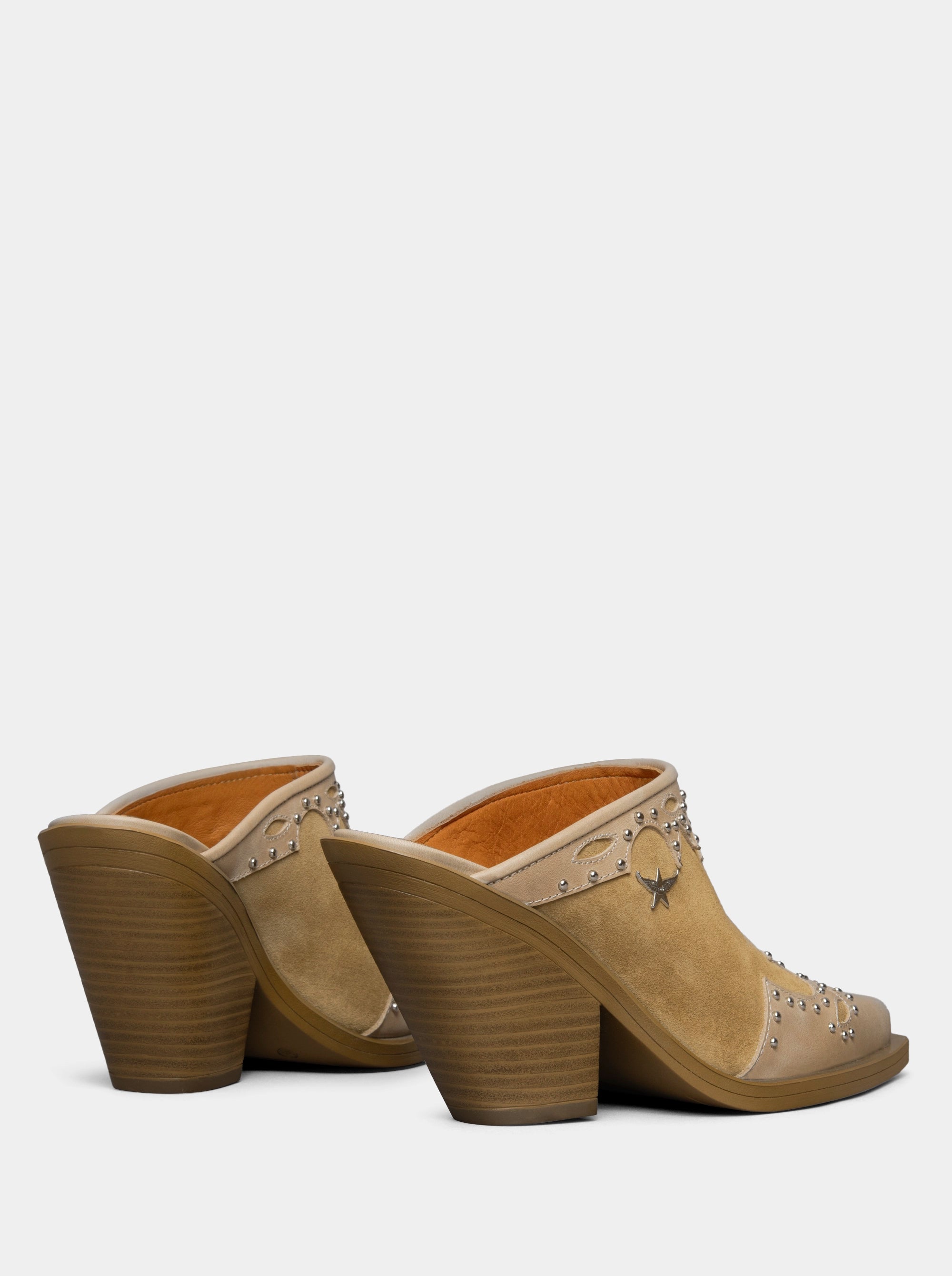 VIVA CAMEL SUEDE MULES SLIPPERS