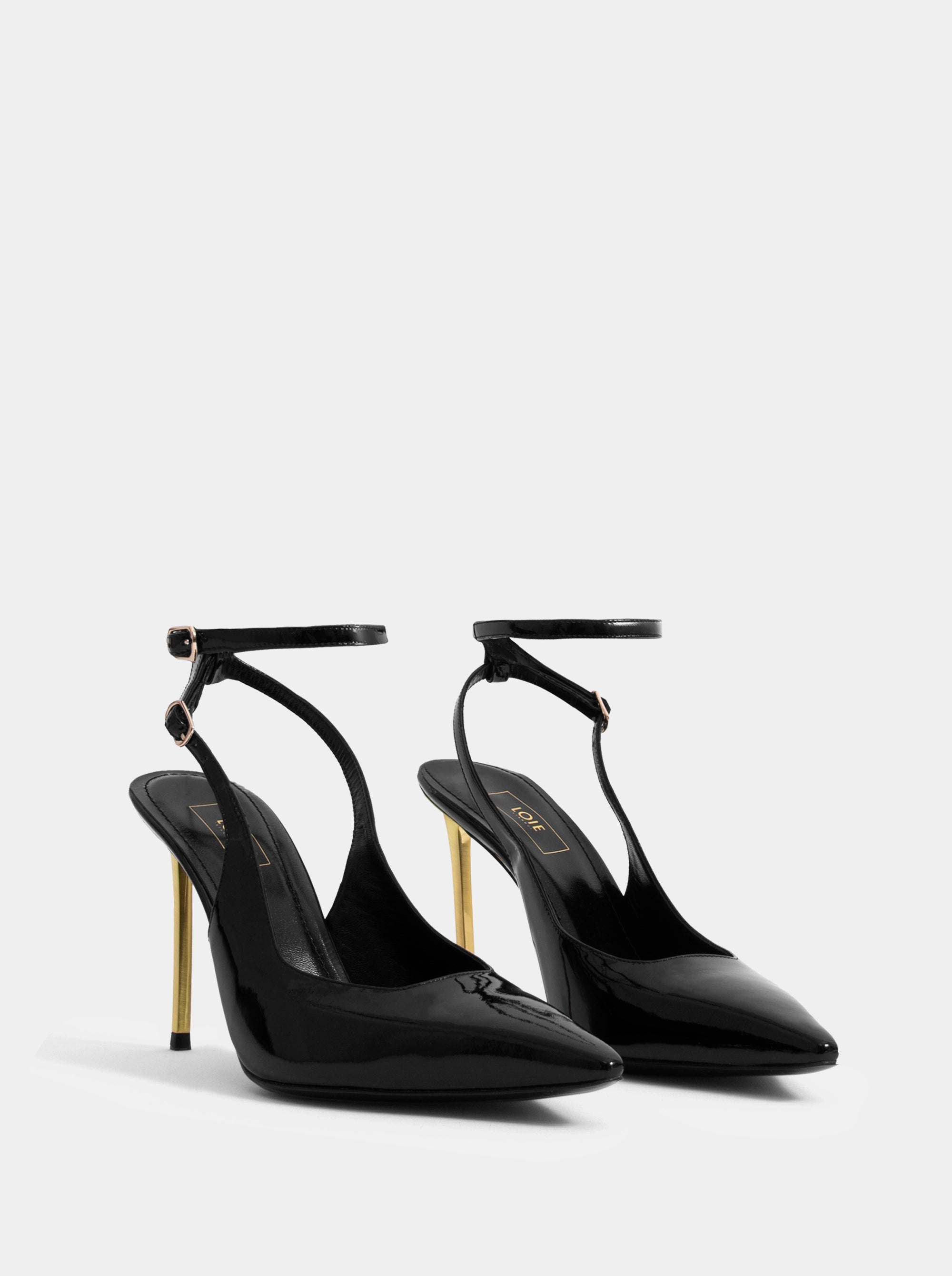 WANDA BLACK PATENT PUMPS