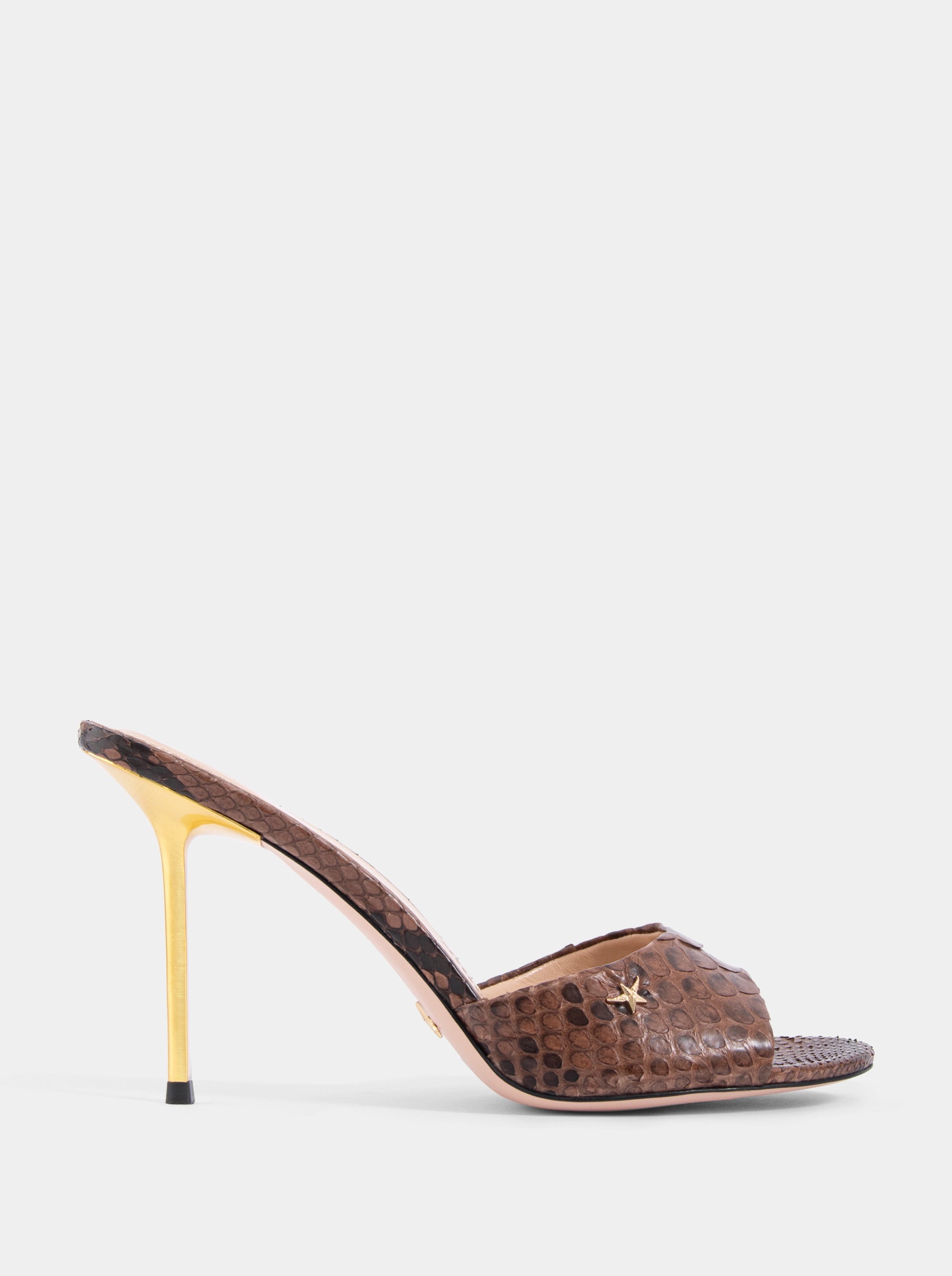 WANDER CARAMEL PYTHON SLIPPERS