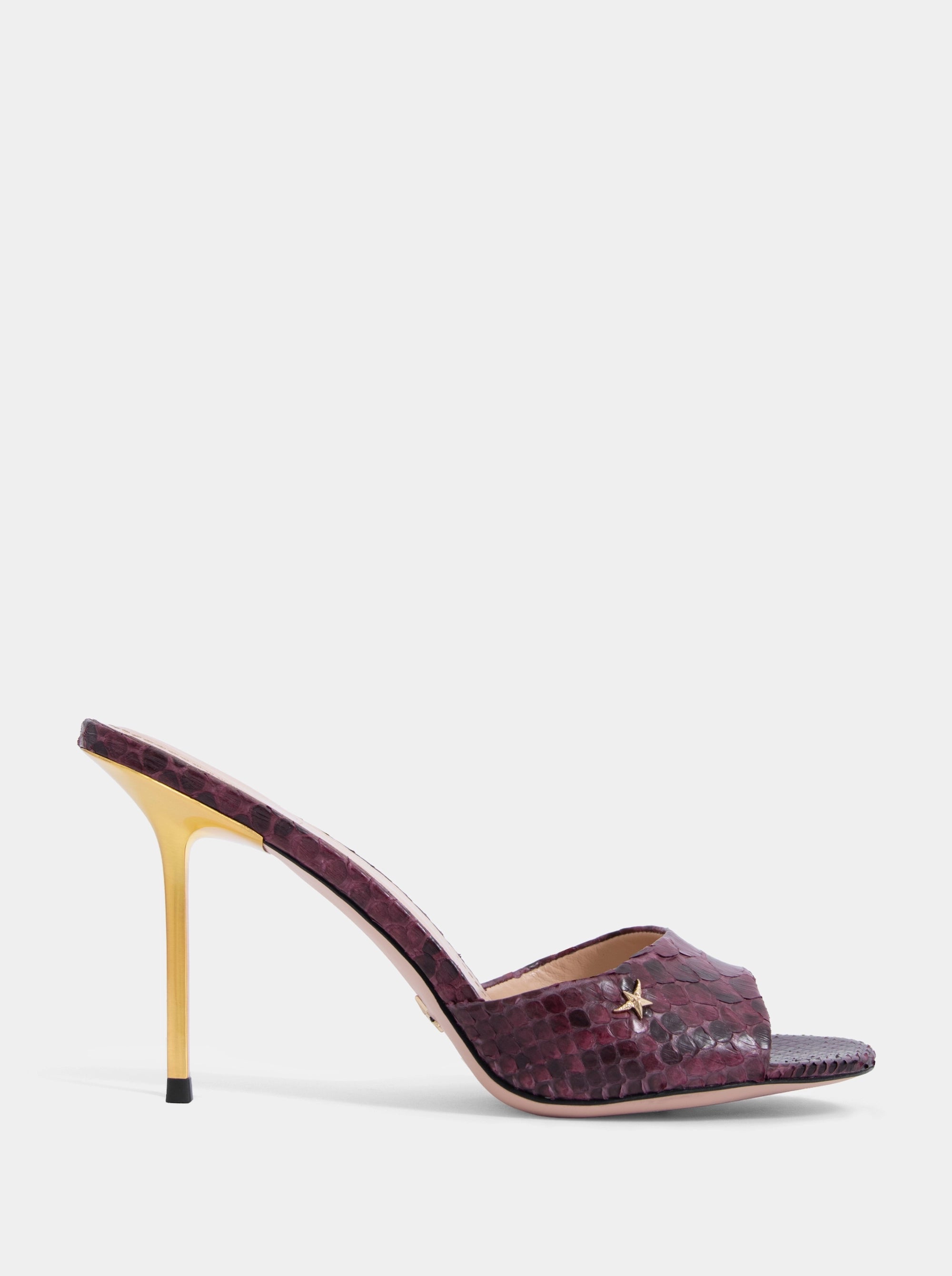 WANDER BURGUNDY PYTHON SLIPPERS