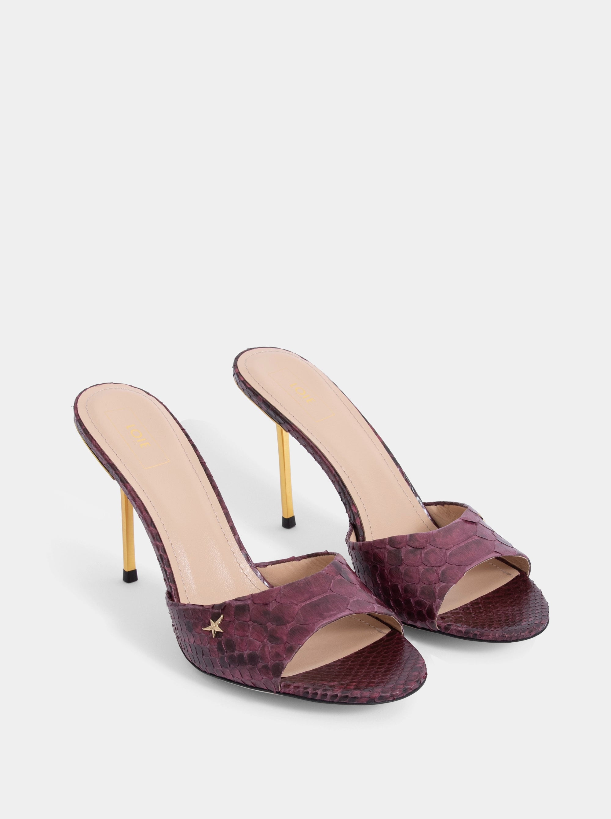 WANDER BURGUNDY PYTHON SLIPPERS