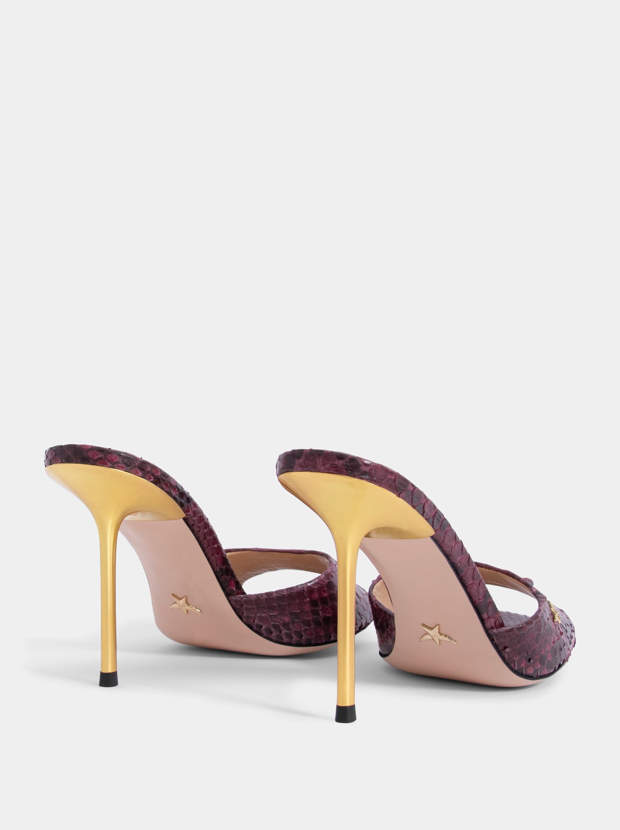 WANDER BURGUNDY PYTHON SLIPPERS