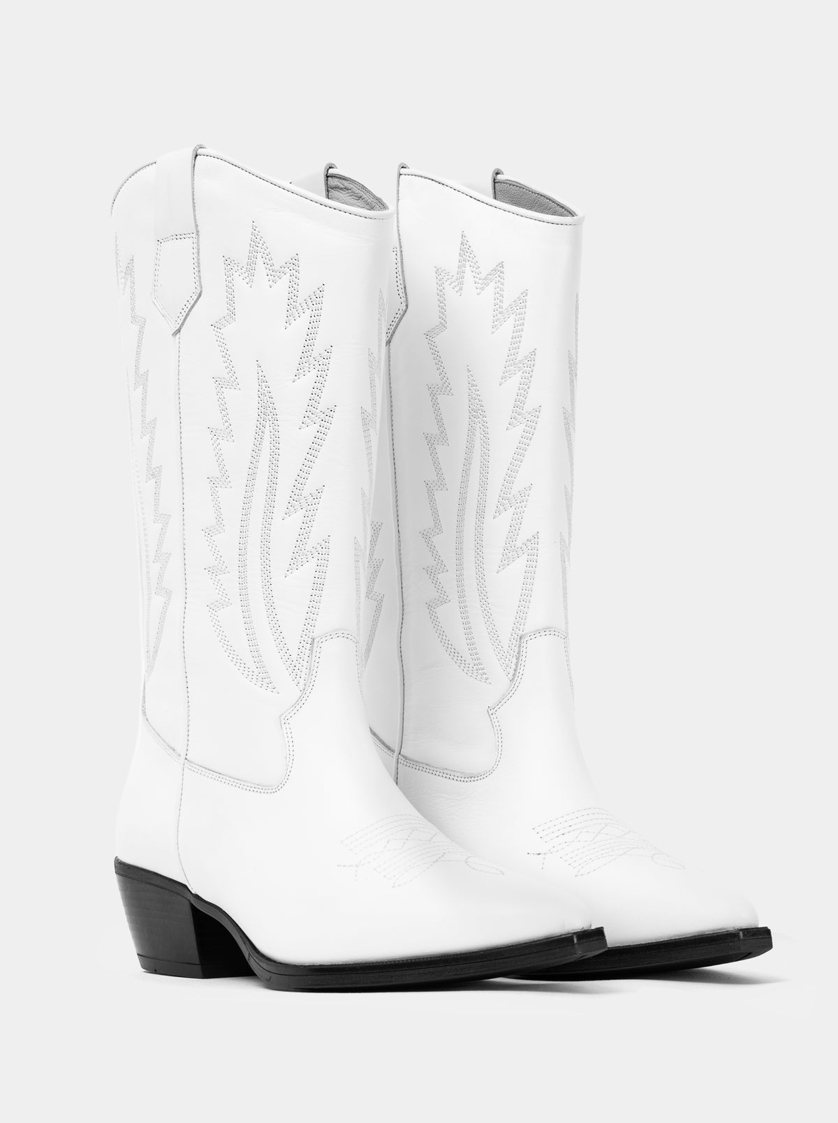 WEST MAS WHITE LEATHER BOOTS