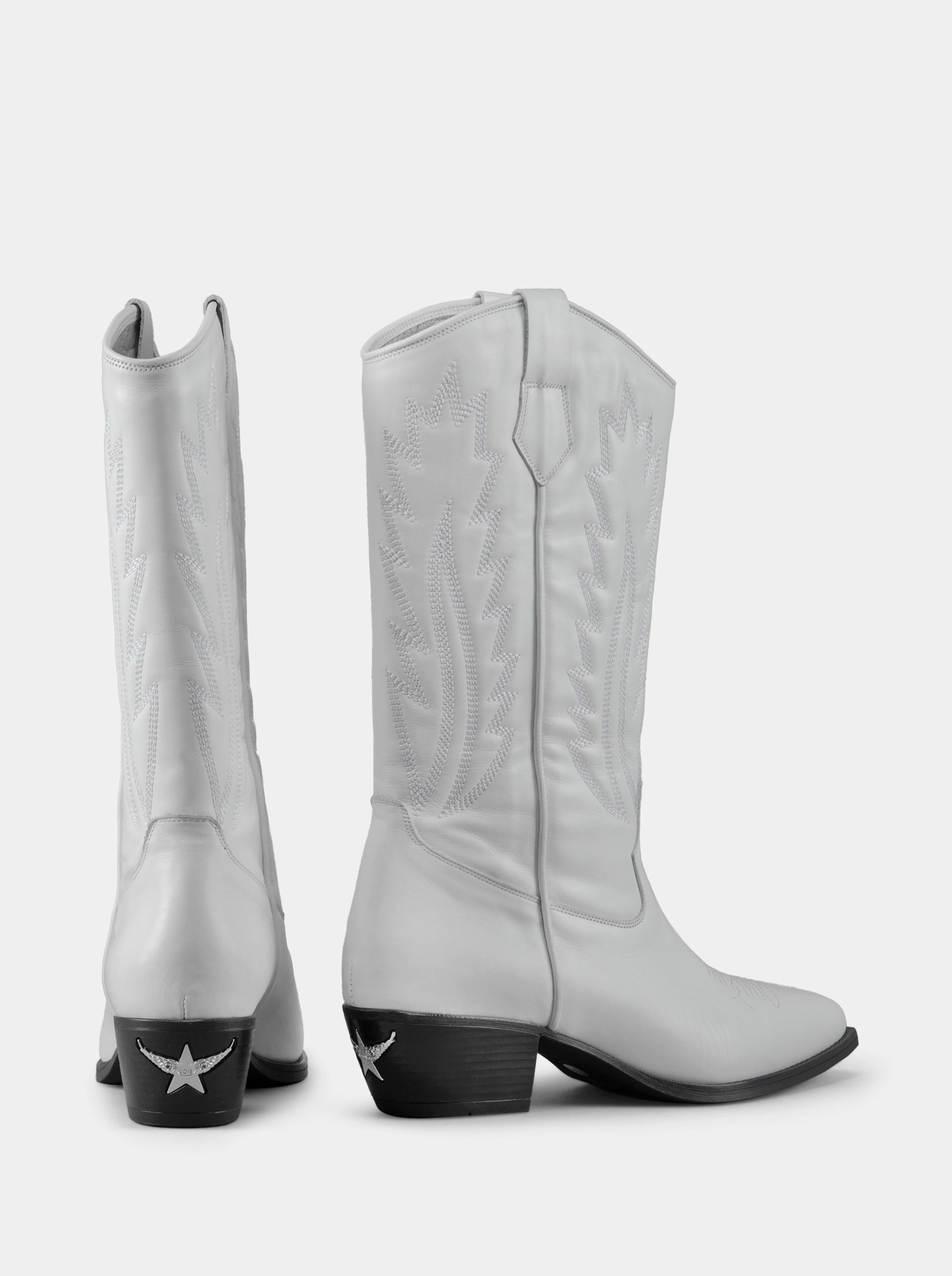 WEST MAS WHITE LEATHER BOOTS