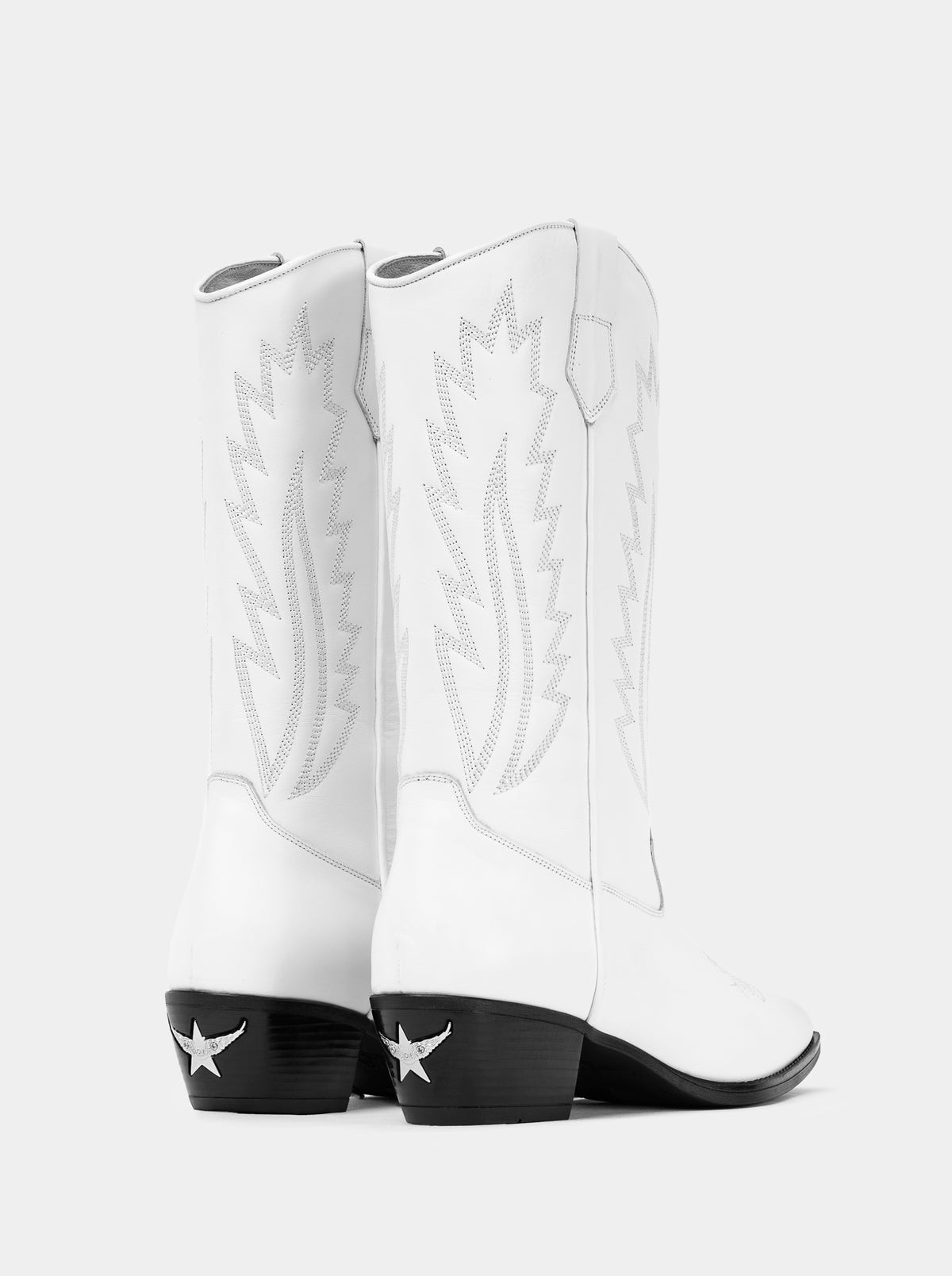 WEST MAS WHITE LEATHER BOOTS