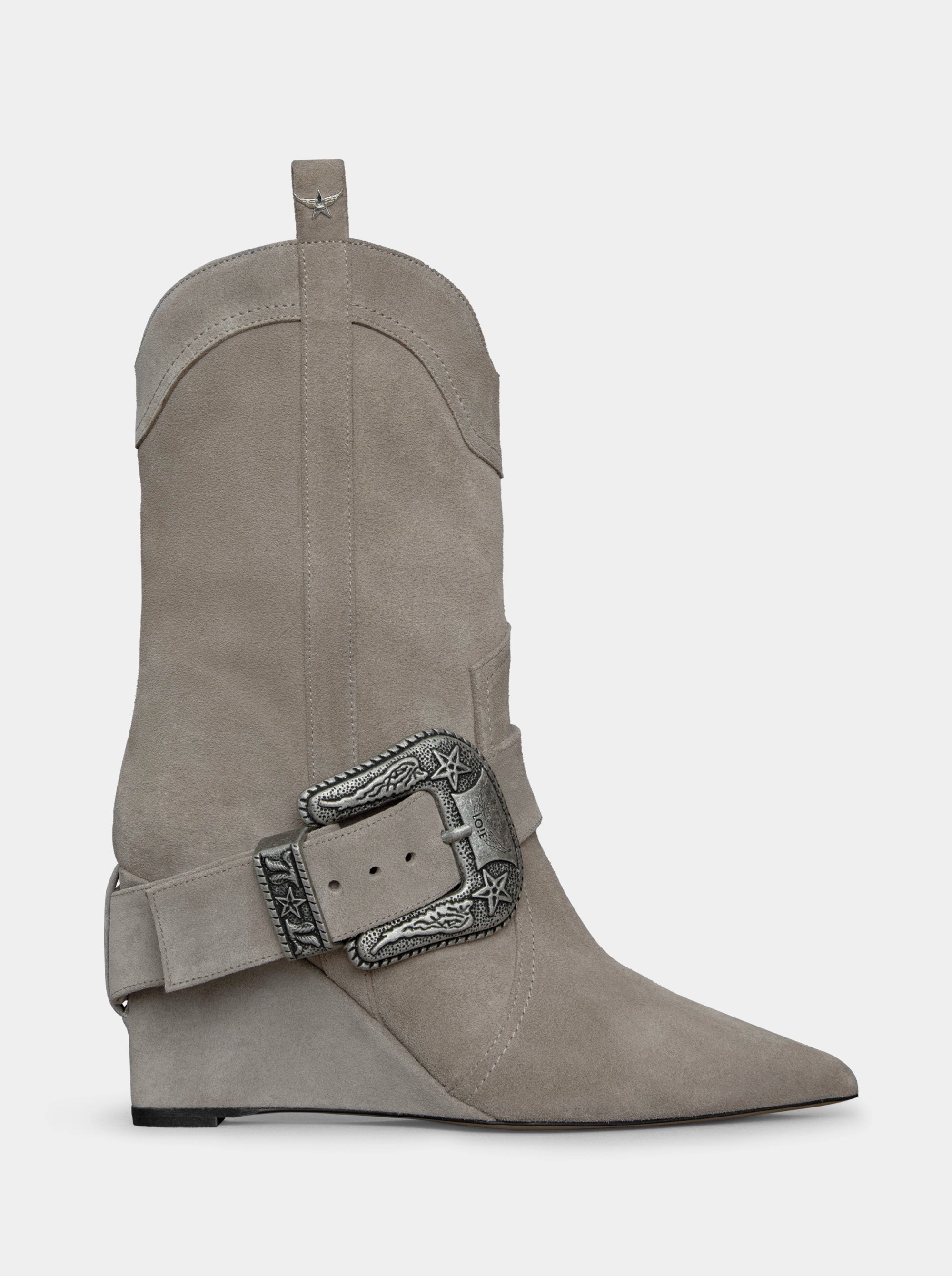 WILD WEST MINK SUEDE BOOTIES